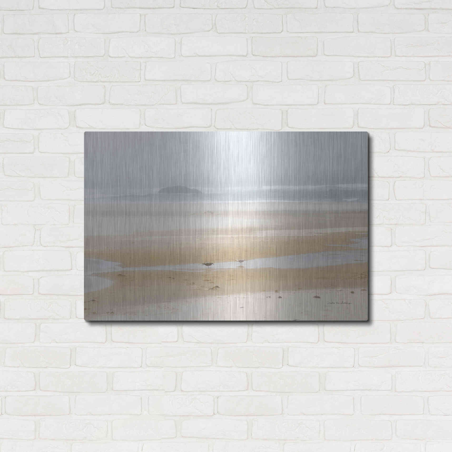 Luxe Metal Art 'Cold Beach I' by Debra Van Swearingen, Metal Wall Art,36x24