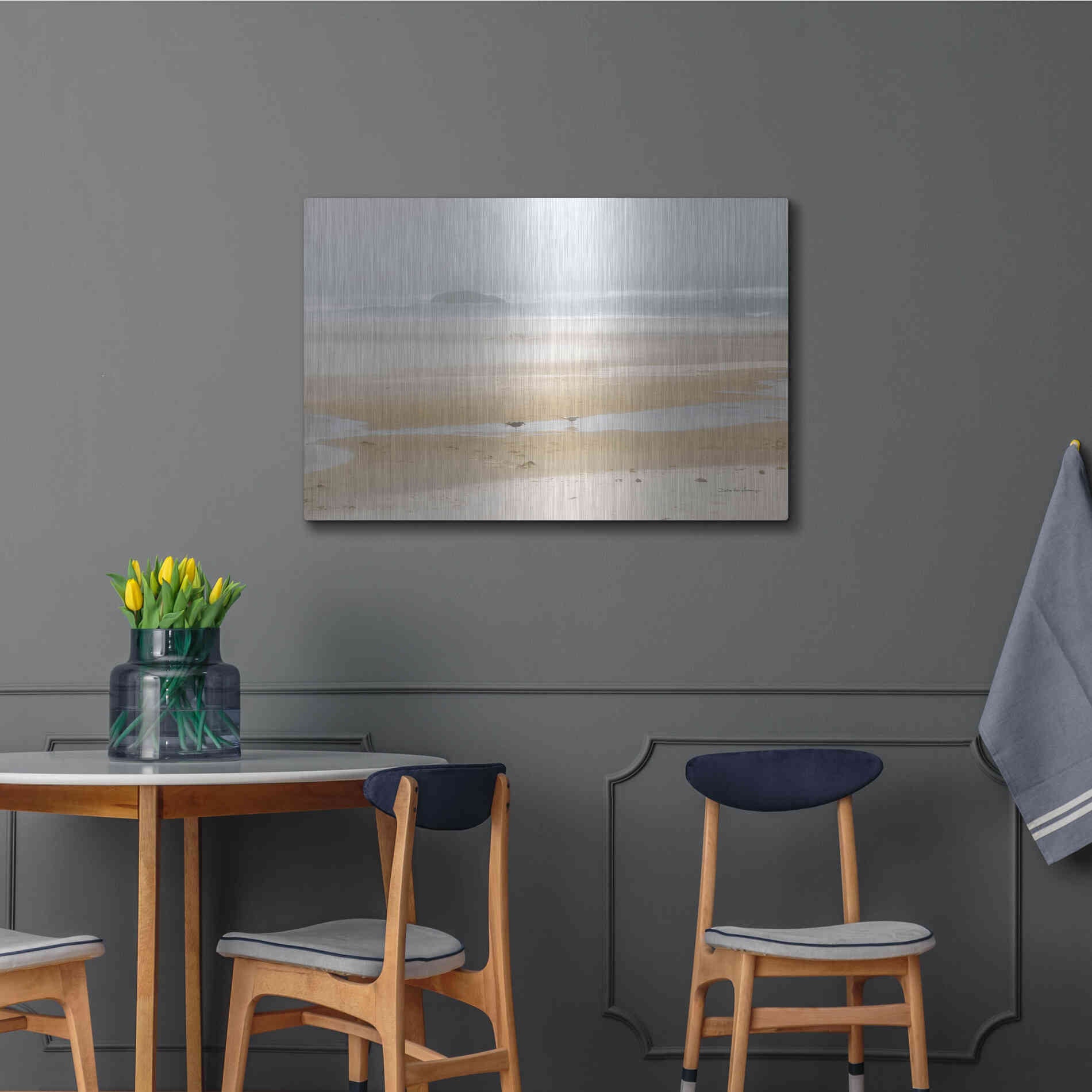 Luxe Metal Art 'Cold Beach I' by Debra Van Swearingen, Metal Wall Art,36x24