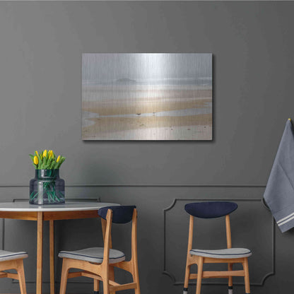 Luxe Metal Art 'Cold Beach I' by Debra Van Swearingen, Metal Wall Art,36x24