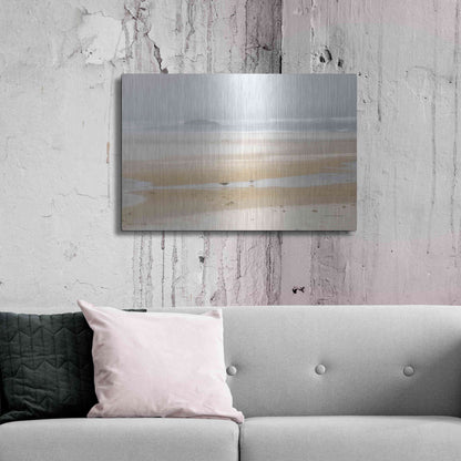 Luxe Metal Art 'Cold Beach I' by Debra Van Swearingen, Metal Wall Art,36x24