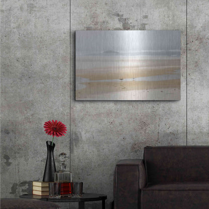 Luxe Metal Art 'Cold Beach I' by Debra Van Swearingen, Metal Wall Art,36x24