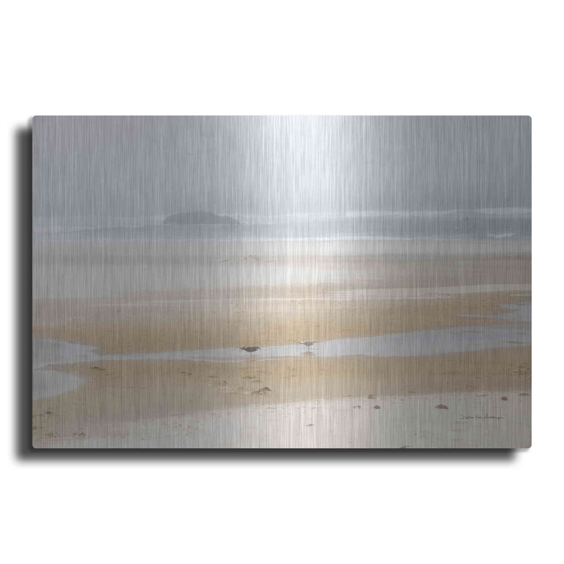 Luxe Metal Art 'Cold Beach I' by Debra Van Swearingen, Metal Wall Art