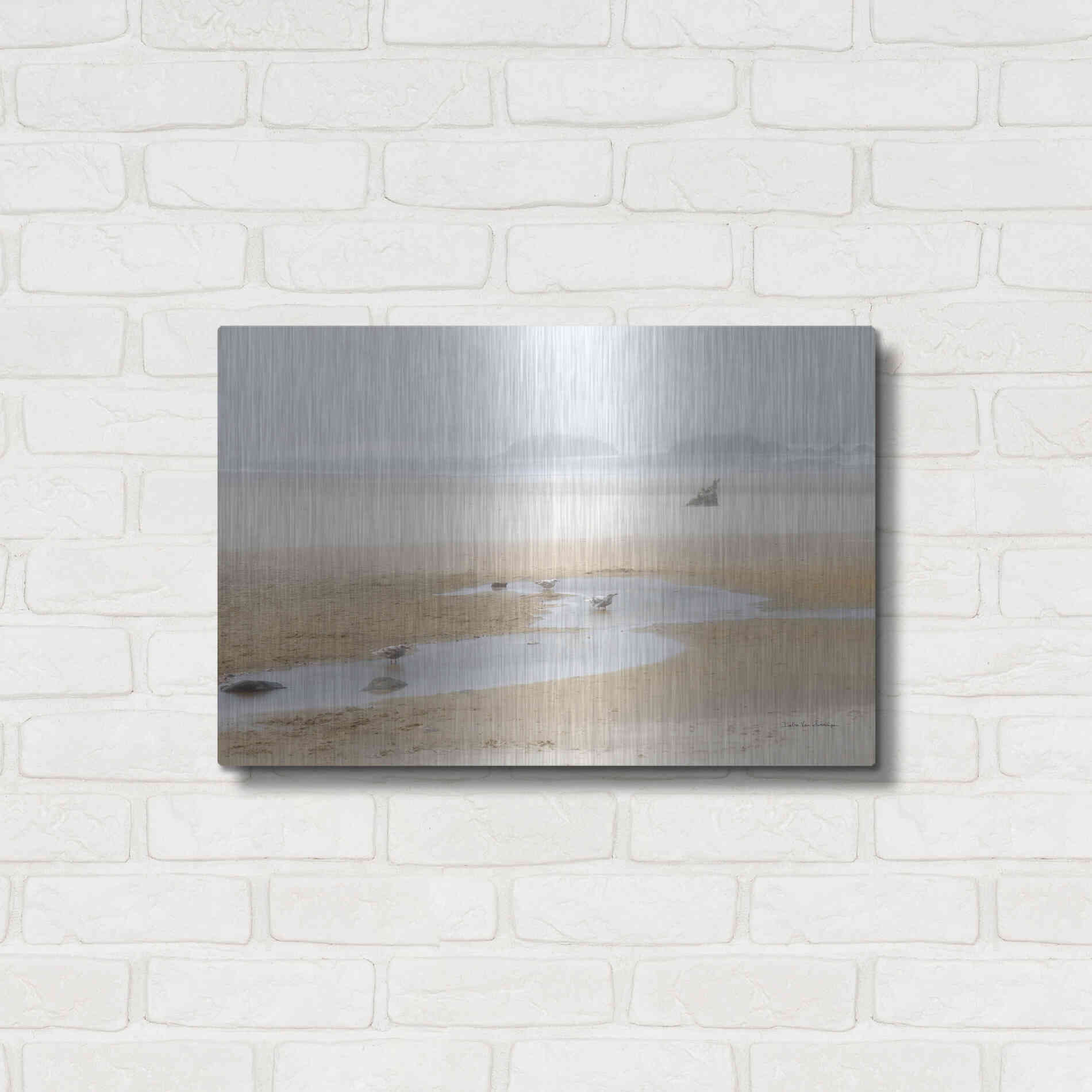 Luxe Metal Art 'Cold Beach II' by Debra Van Swearingen, Metal Wall Art,24x16