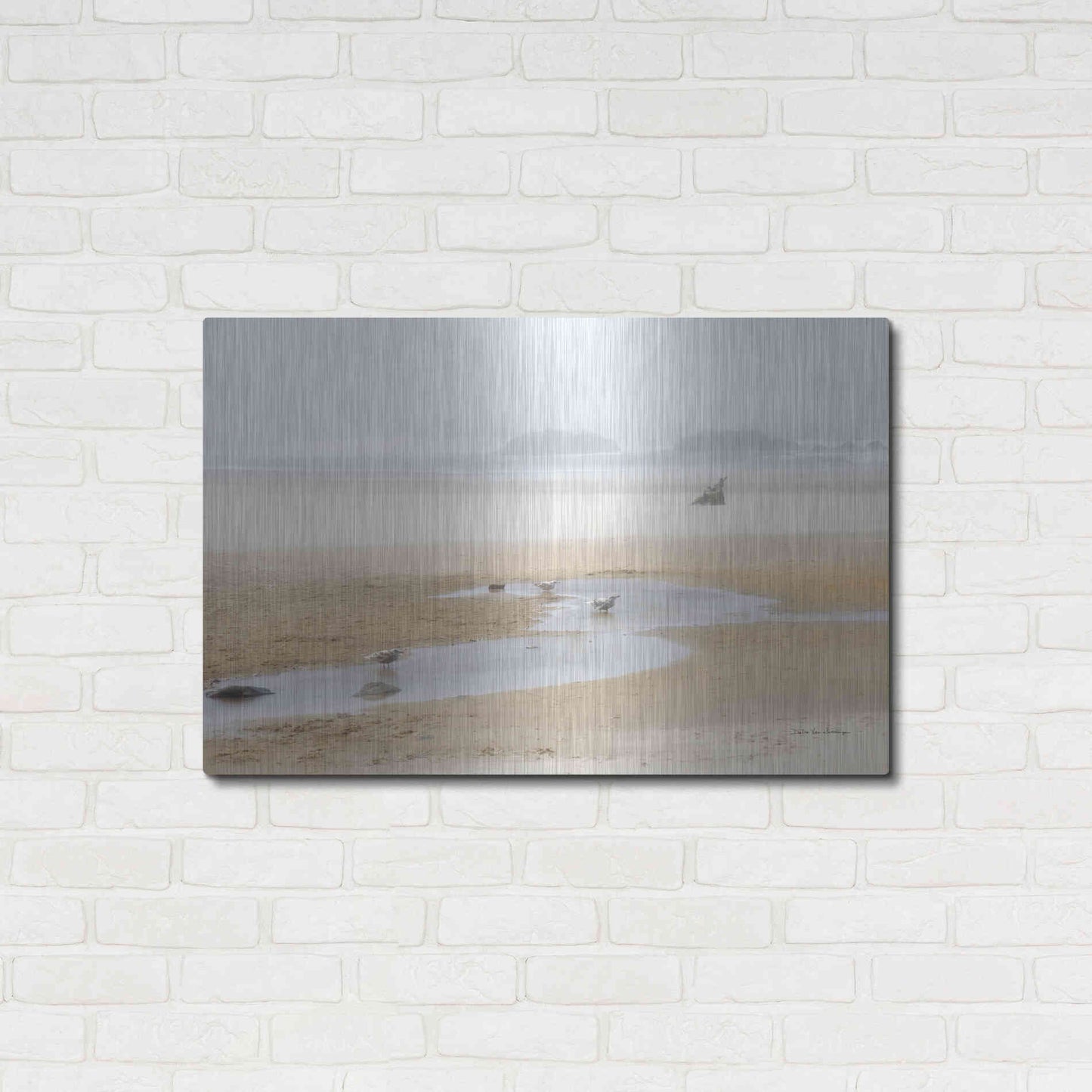 Luxe Metal Art 'Cold Beach II' by Debra Van Swearingen, Metal Wall Art,36x24