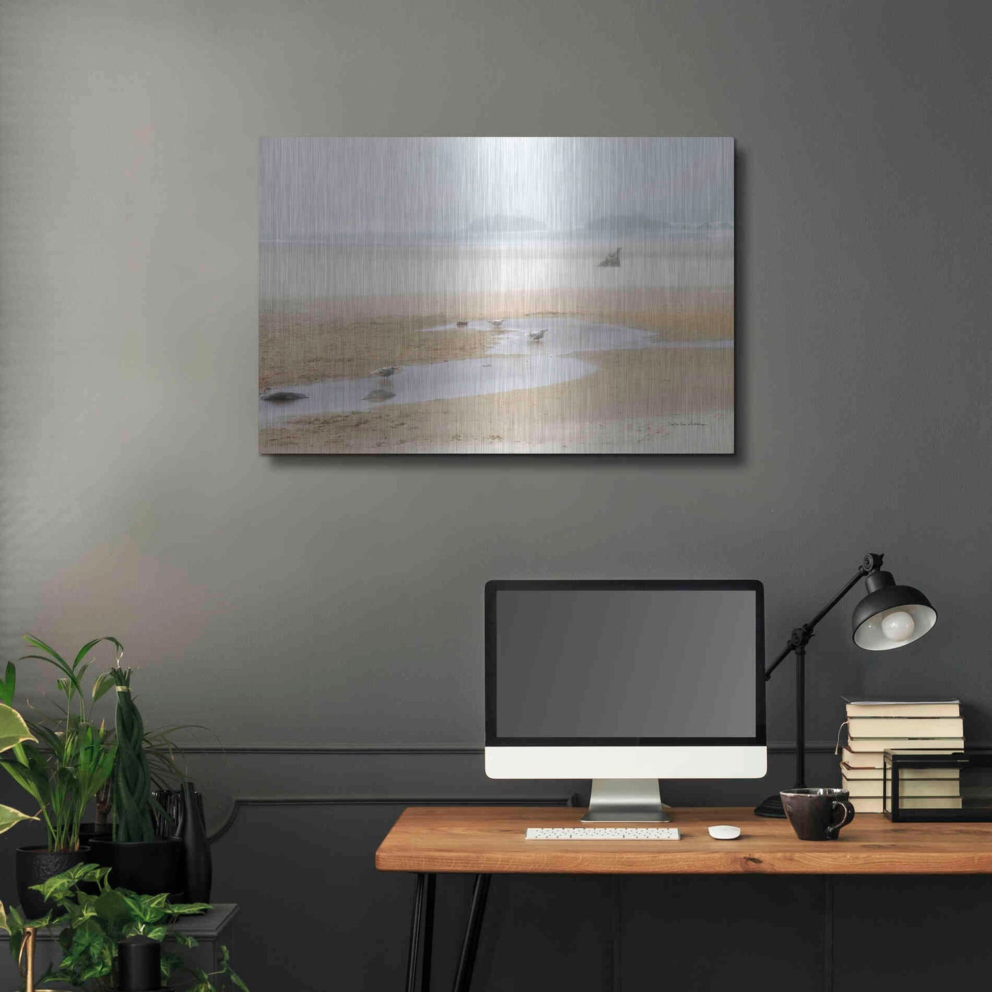Luxe Metal Art 'Cold Beach II' by Debra Van Swearingen, Metal Wall Art,36x24