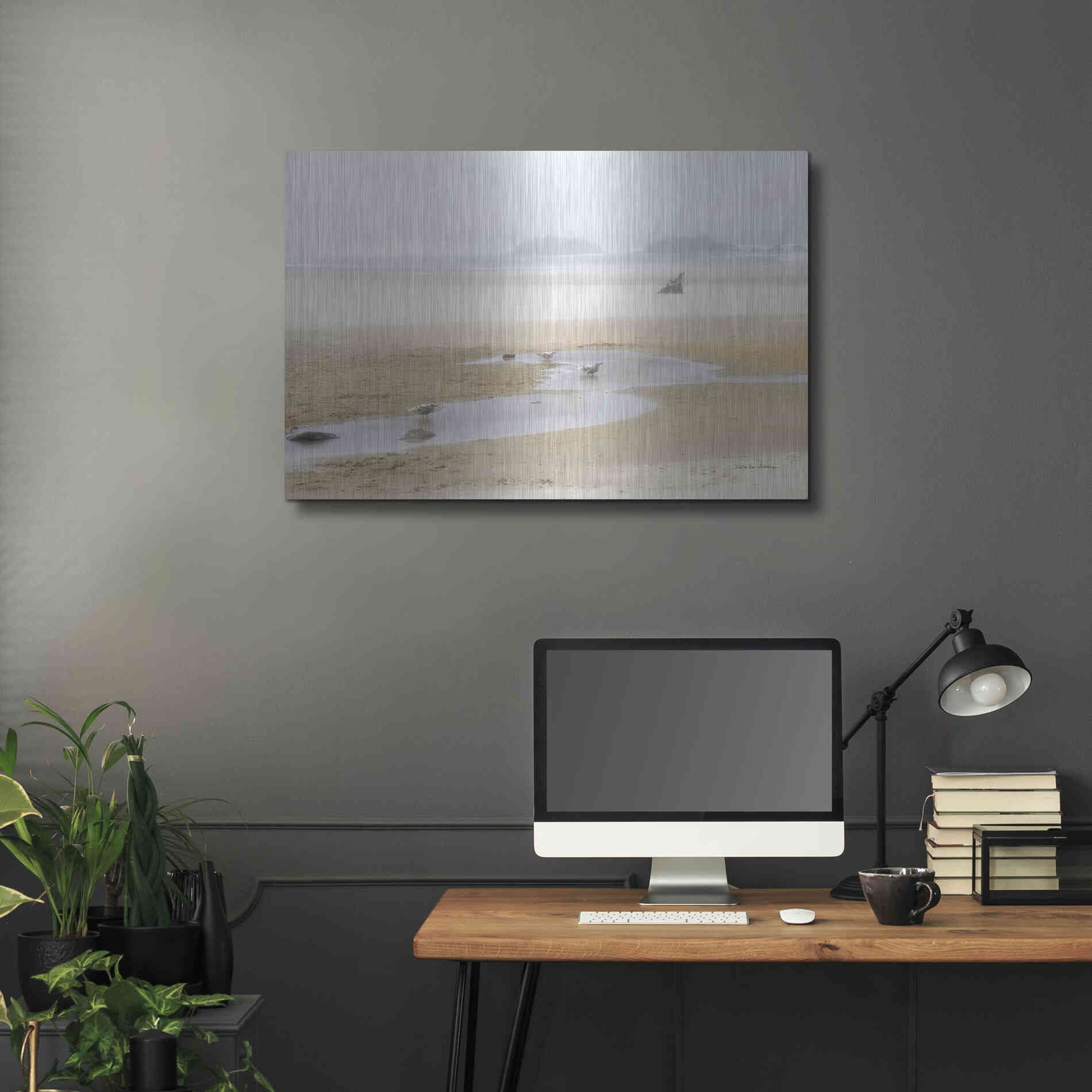 Luxe Metal Art 'Cold Beach II' by Debra Van Swearingen, Metal Wall Art,36x24