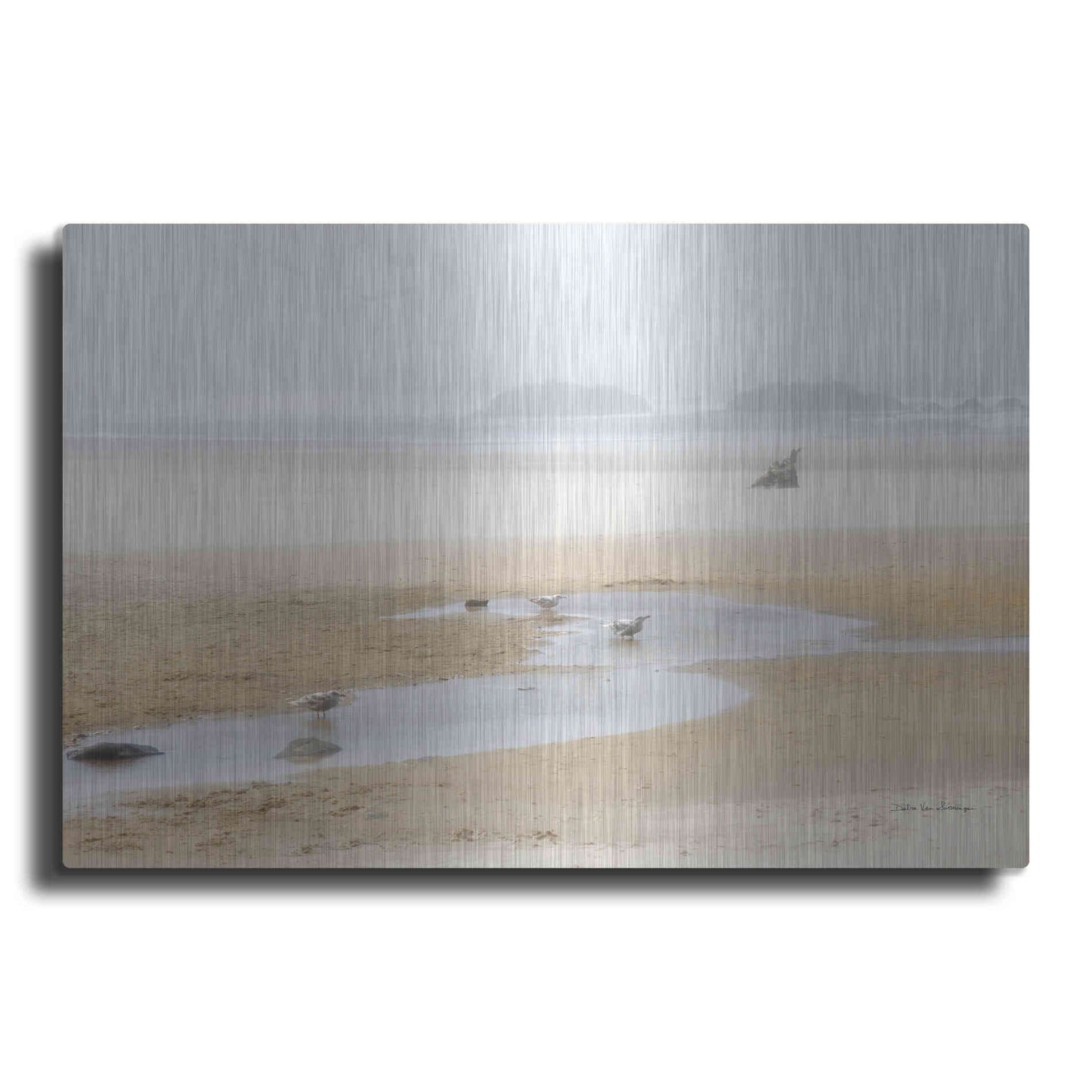Luxe Metal Art 'Cold Beach II' by Debra Van Swearingen, Metal Wall Art