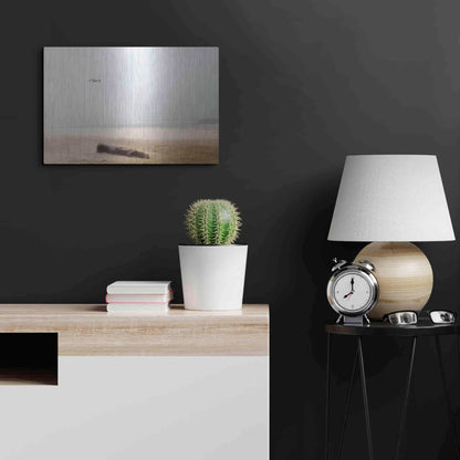 Luxe Metal Art 'Cold Beach III' by Debra Van Swearingen, Metal Wall Art,24x16