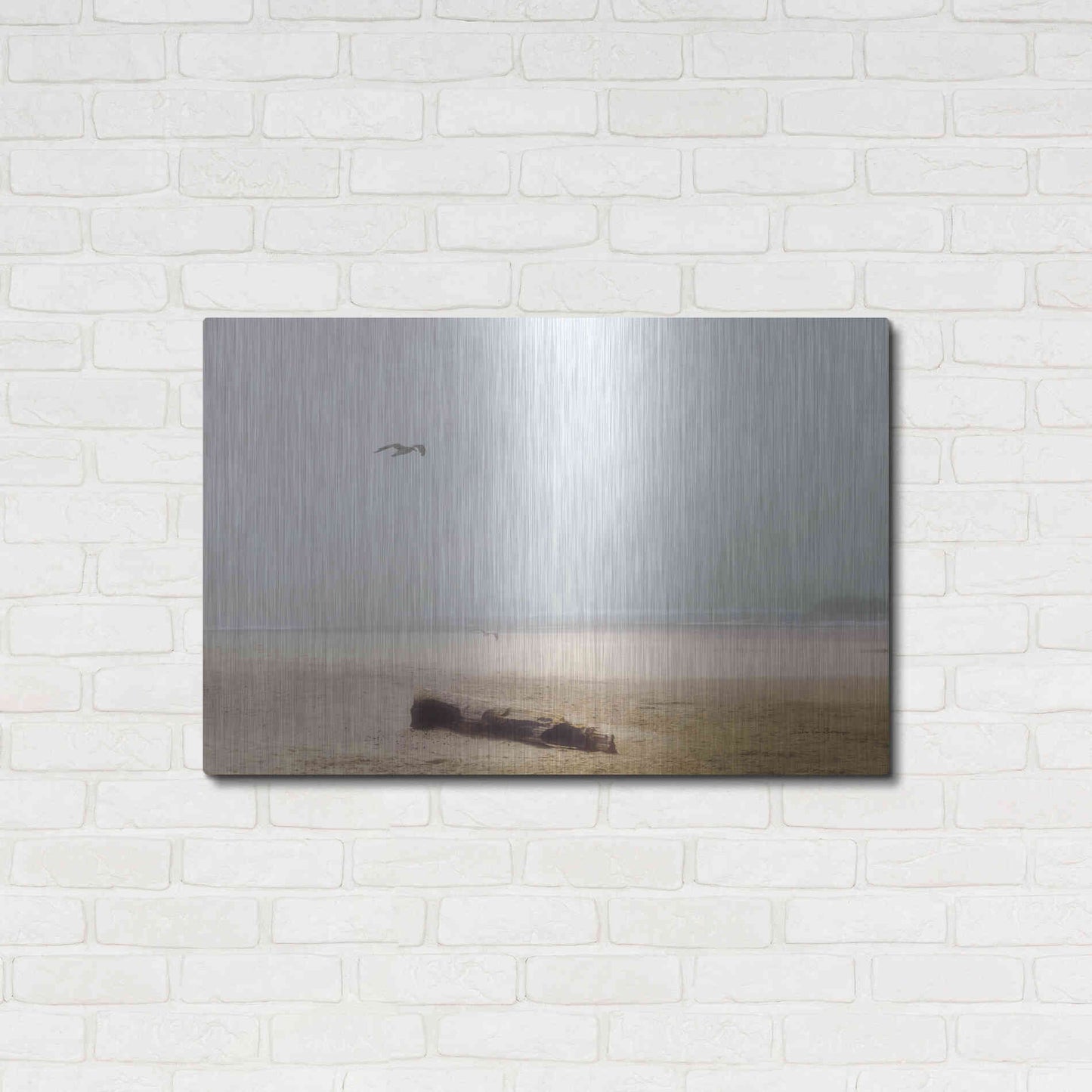 Luxe Metal Art 'Cold Beach III' by Debra Van Swearingen, Metal Wall Art,36x24