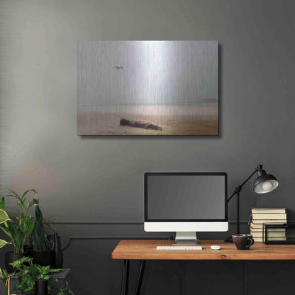 Luxe Metal Art 'Cold Beach III' by Debra Van Swearingen, Metal Wall Art,36x24