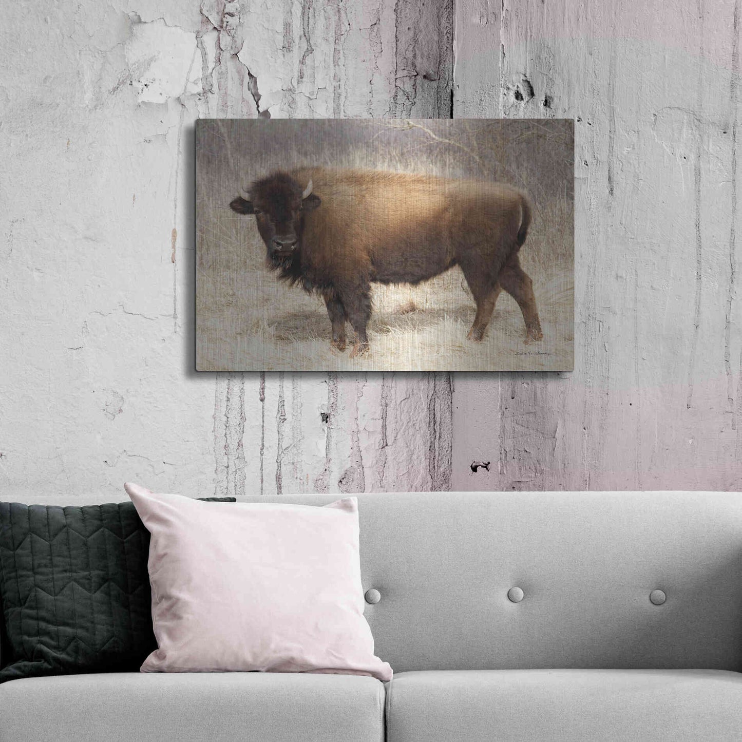 Luxe Metal Art 'American Bison I' by Debra Van Swearingen, Metal Wall Art,36x24