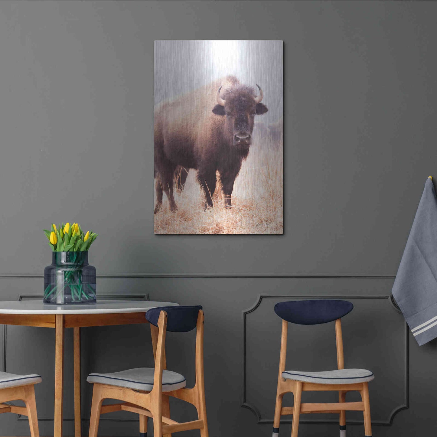 Luxe Metal Art 'American Bison V' by Debra Van Swearingen, Metal Wall Art,24x36