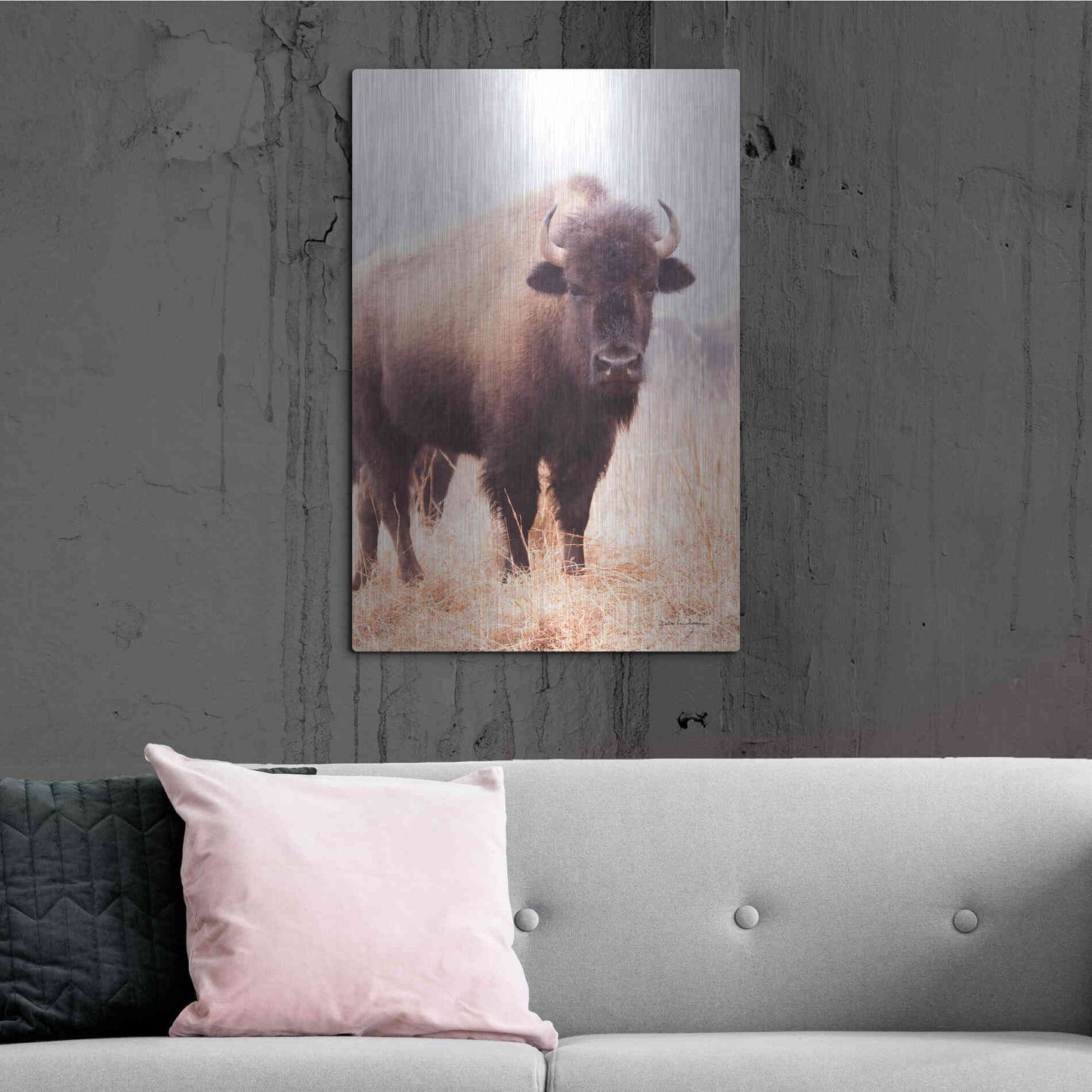 Luxe Metal Art 'American Bison V' by Debra Van Swearingen, Metal Wall Art,24x36