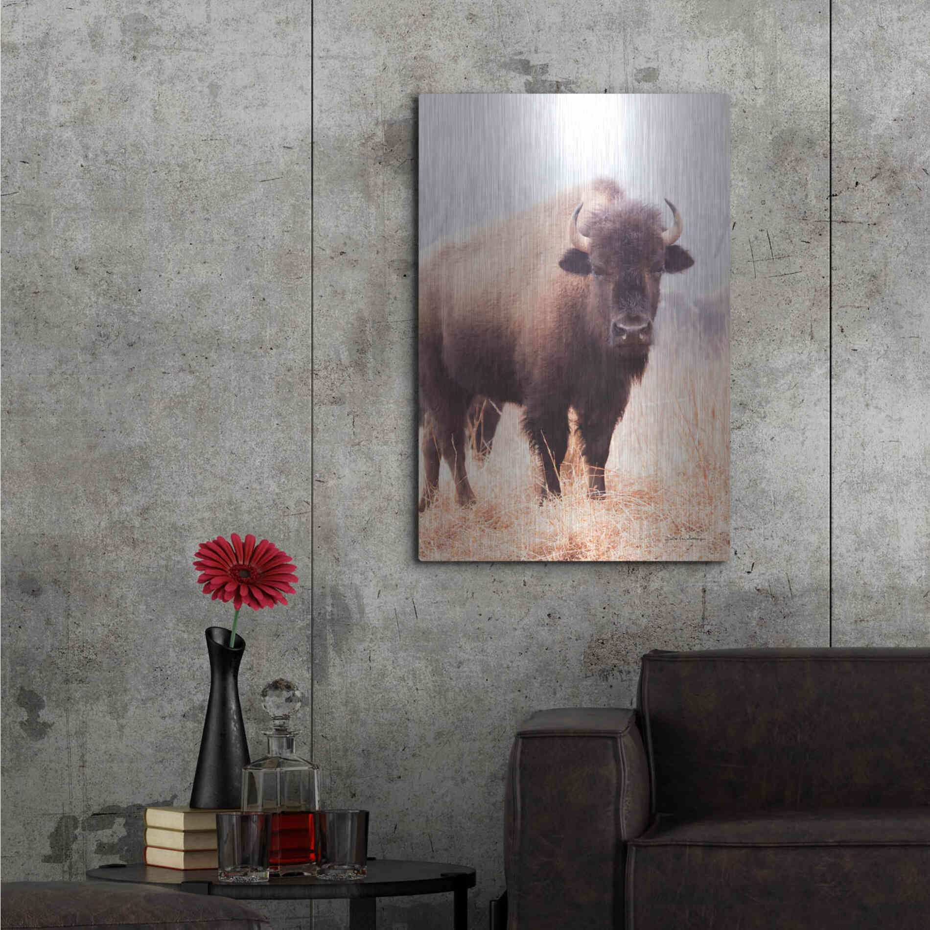 Luxe Metal Art 'American Bison V' by Debra Van Swearingen, Metal Wall Art,24x36