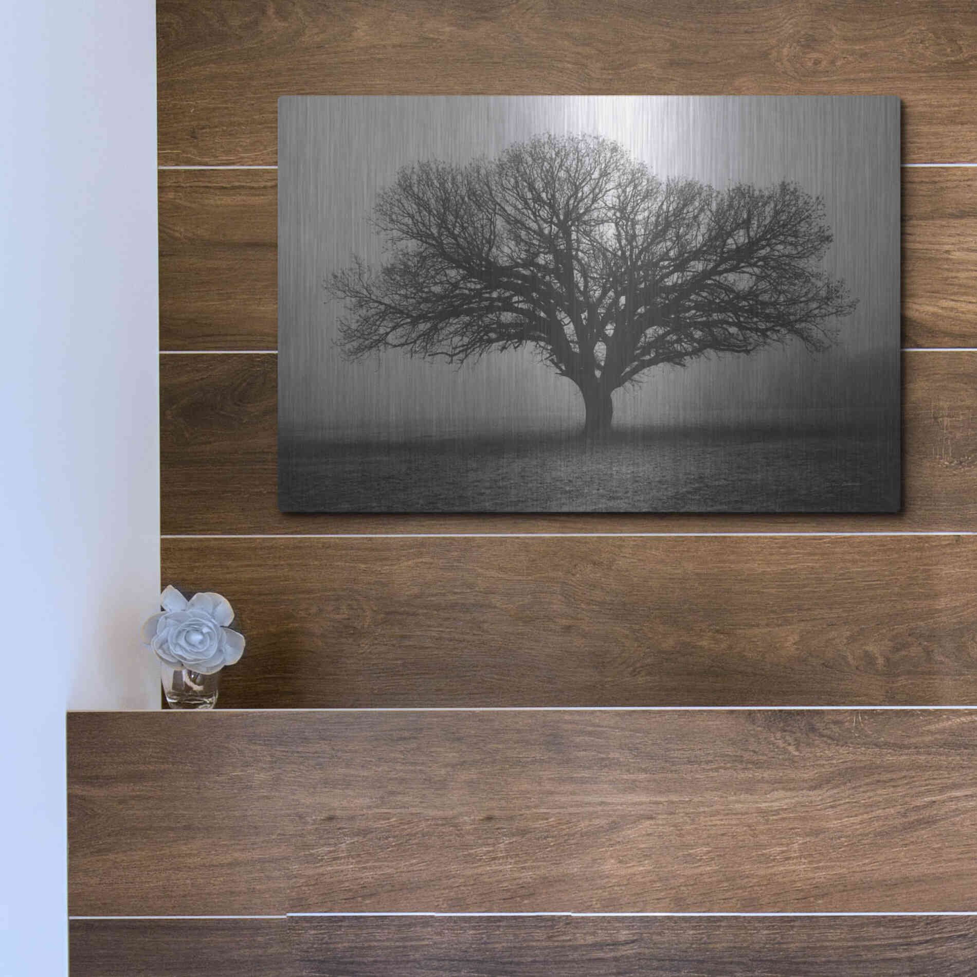 Luxe Metal Art 'Evening Mist' by Debra Van Swearingen, Metal Wall Art,16x12