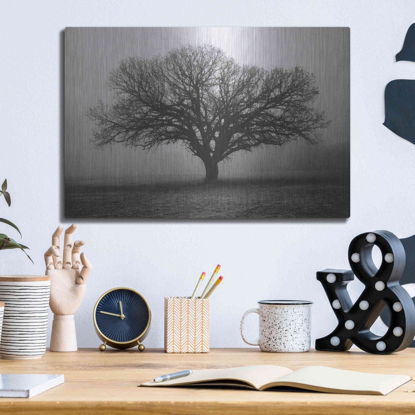 Luxe Metal Art 'Evening Mist' by Debra Van Swearingen, Metal Wall Art,16x12