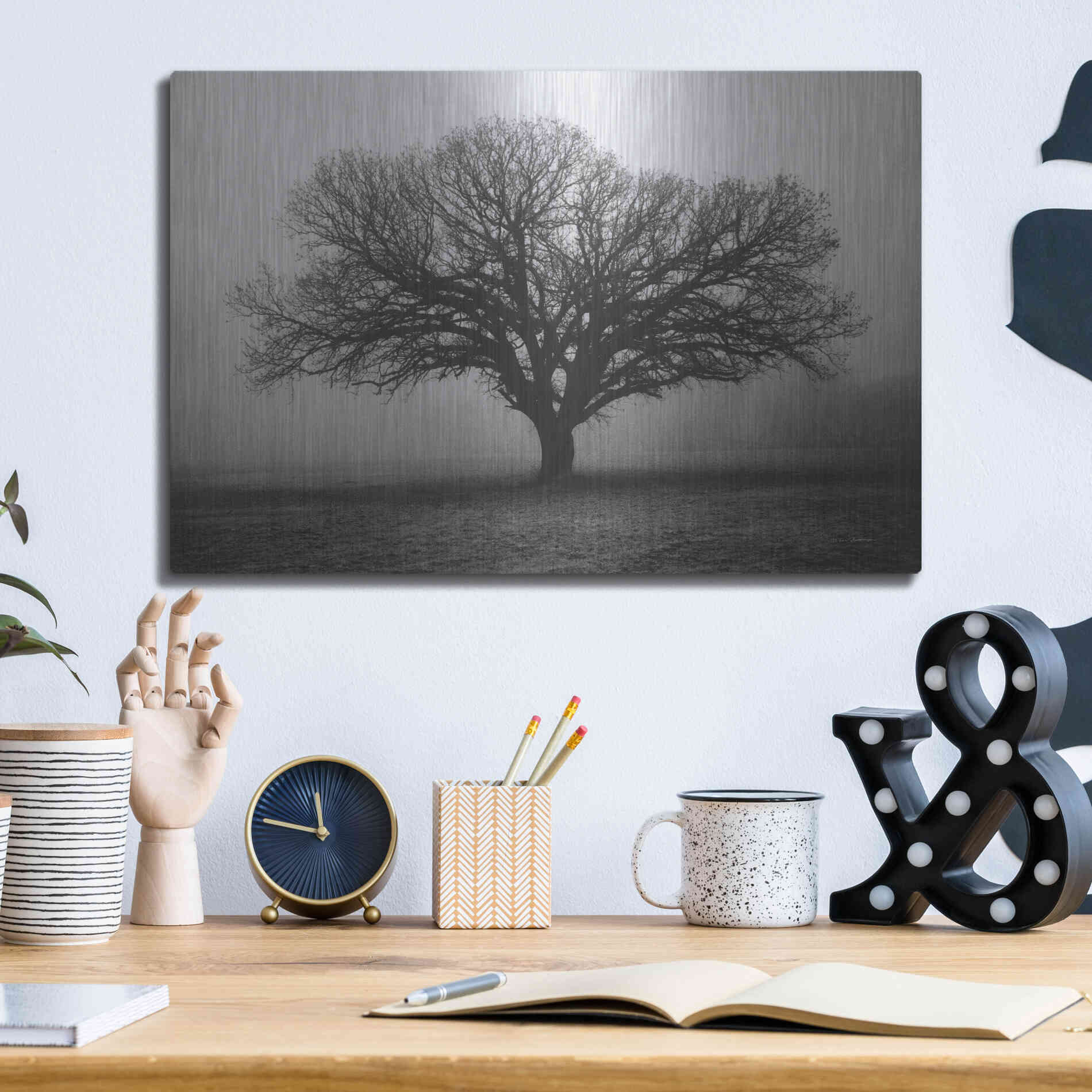 Luxe Metal Art 'Evening Mist' by Debra Van Swearingen, Metal Wall Art,16x12