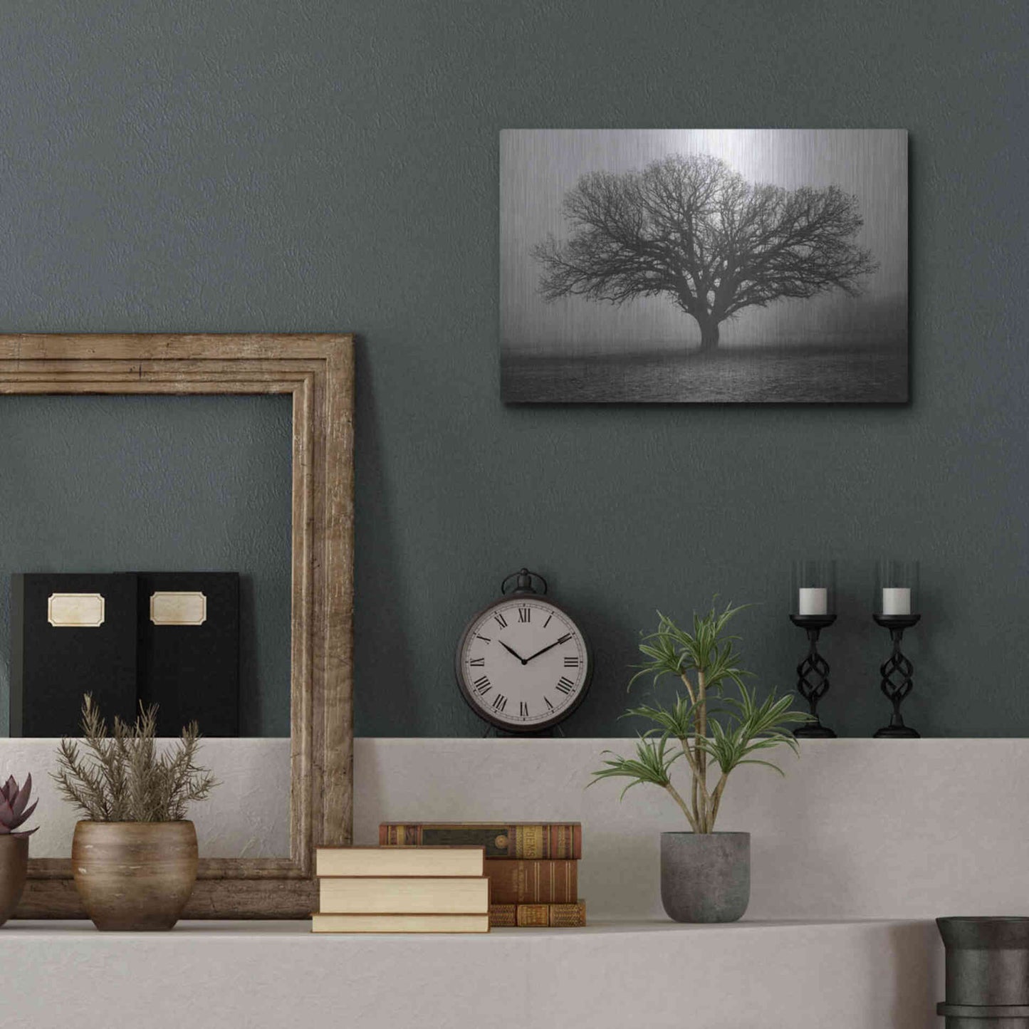 Luxe Metal Art 'Evening Mist' by Debra Van Swearingen, Metal Wall Art,16x12