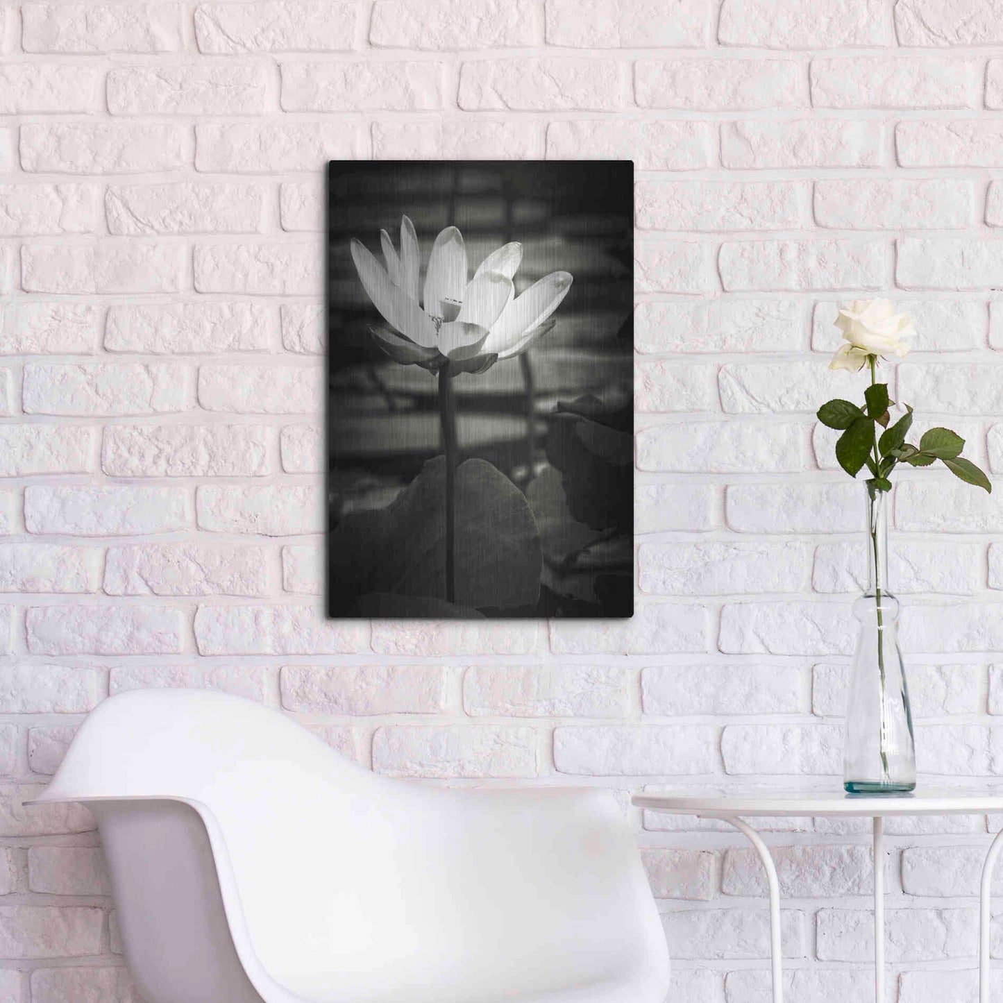 Luxe Metal Art 'Lotus Flower VIII' by Debra Van Swearingen, Metal Wall Art,16x24