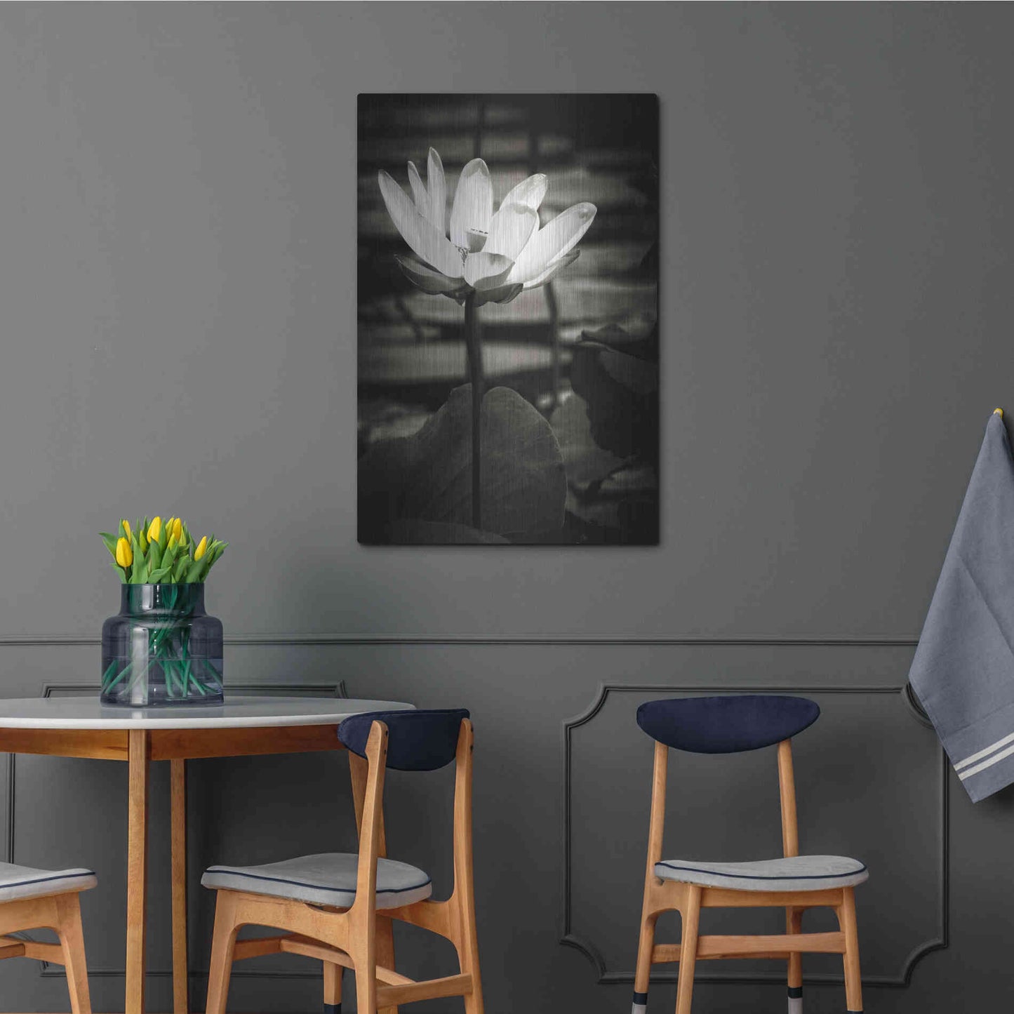 Luxe Metal Art 'Lotus Flower VIII' by Debra Van Swearingen, Metal Wall Art,24x36