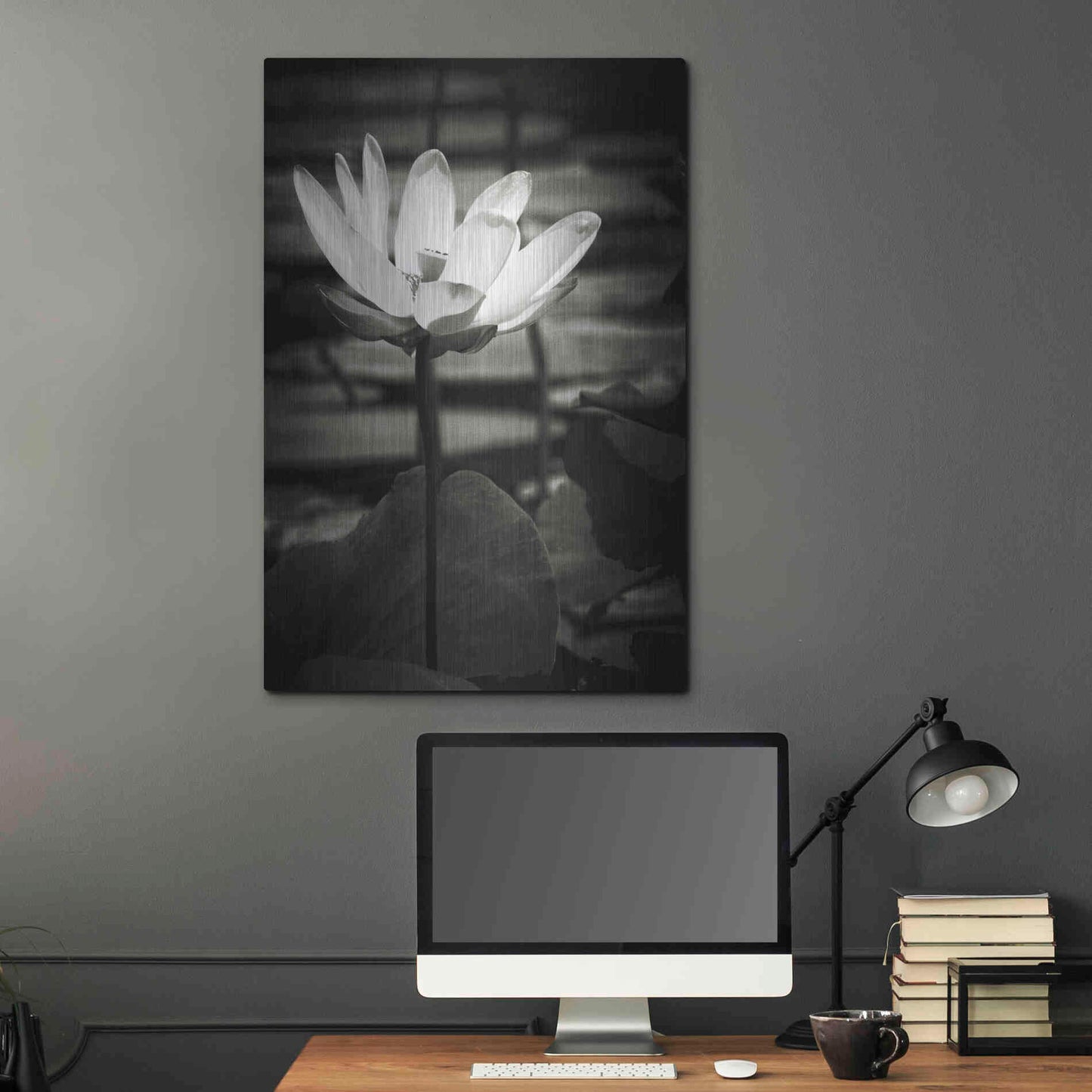 Luxe Metal Art 'Lotus Flower VIII' by Debra Van Swearingen, Metal Wall Art,24x36