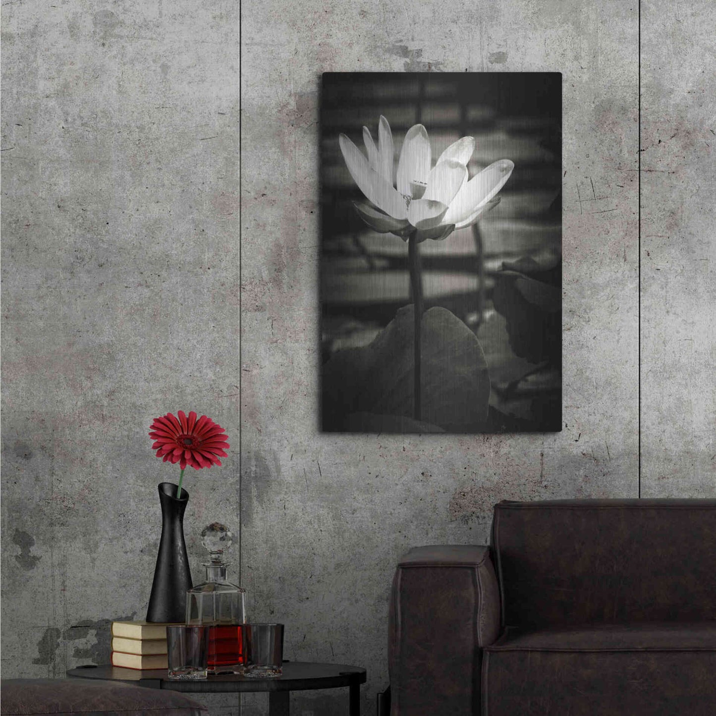 Luxe Metal Art 'Lotus Flower VIII' by Debra Van Swearingen, Metal Wall Art,24x36