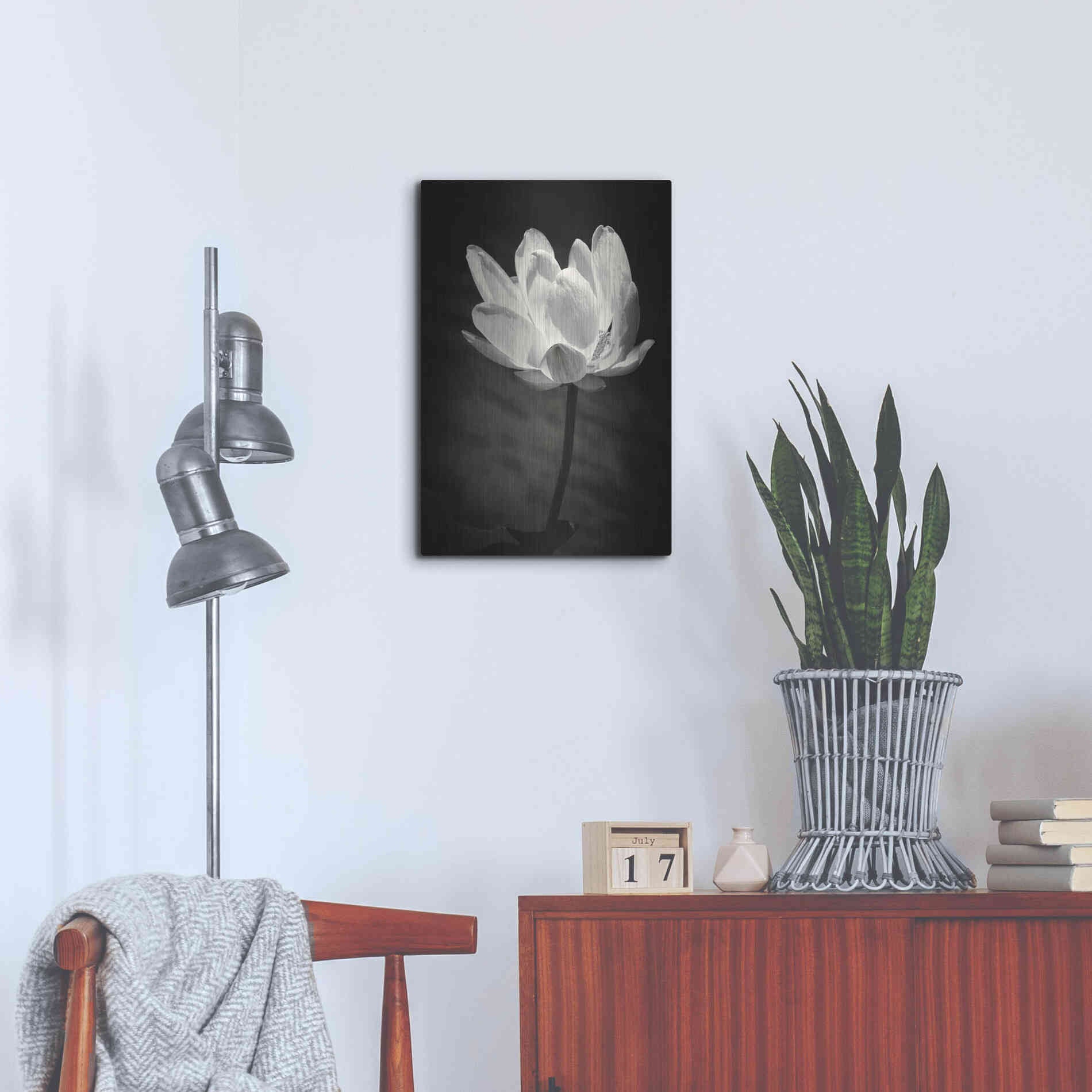Luxe Metal Art 'Lotus Flower X' by Debra Van Swearingen, Metal Wall Art,16x24