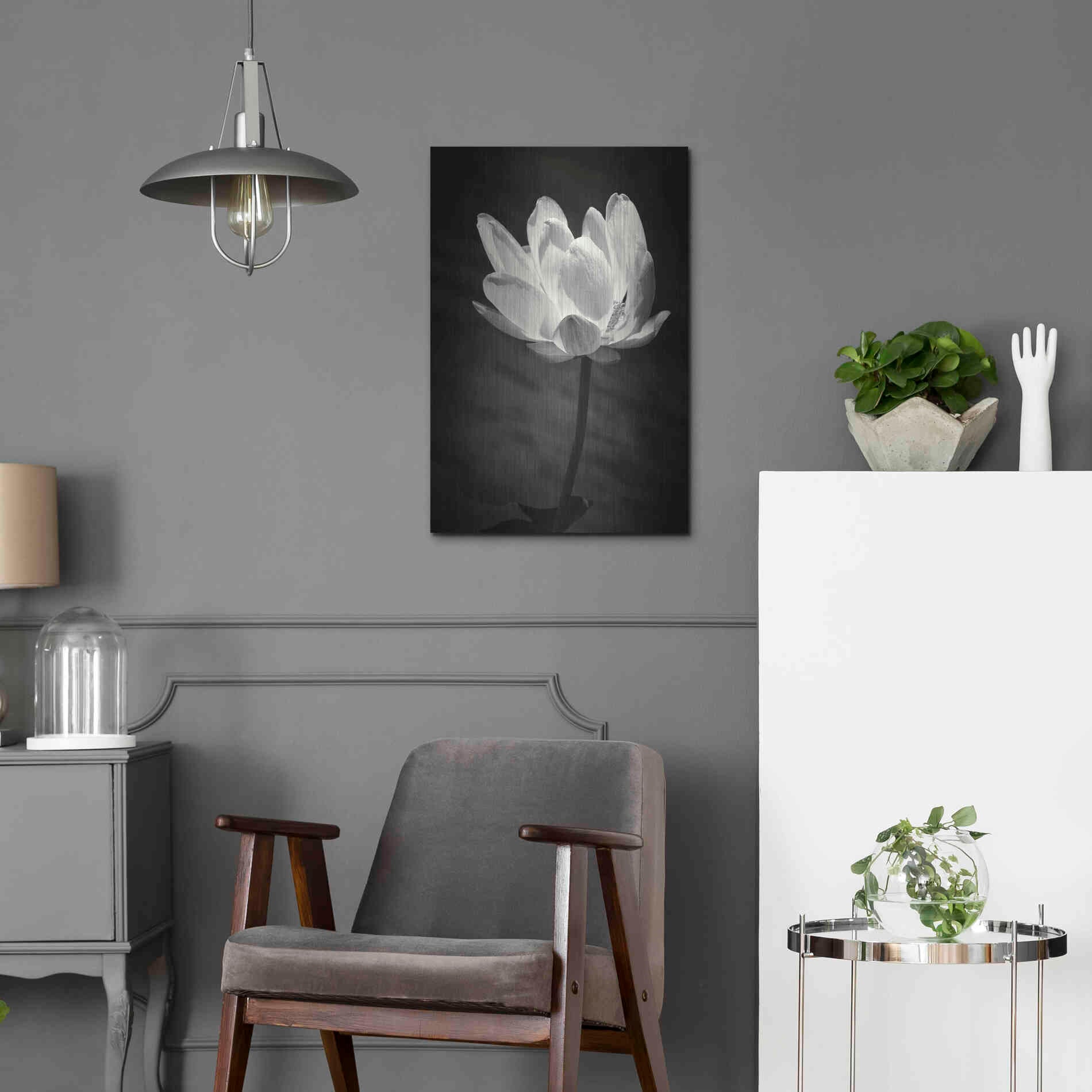 Luxe Metal Art 'Lotus Flower X' by Debra Van Swearingen, Metal Wall Art,16x24