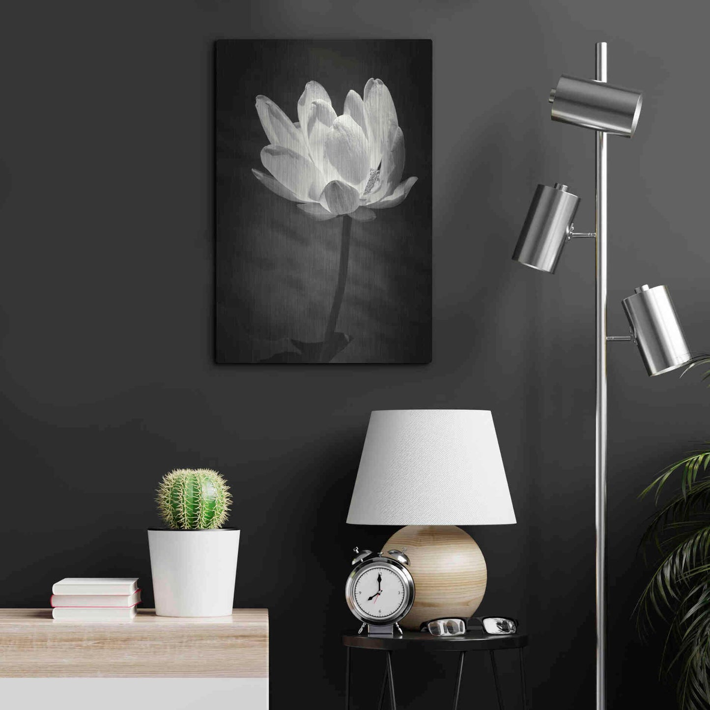 Luxe Metal Art 'Lotus Flower X' by Debra Van Swearingen, Metal Wall Art,16x24