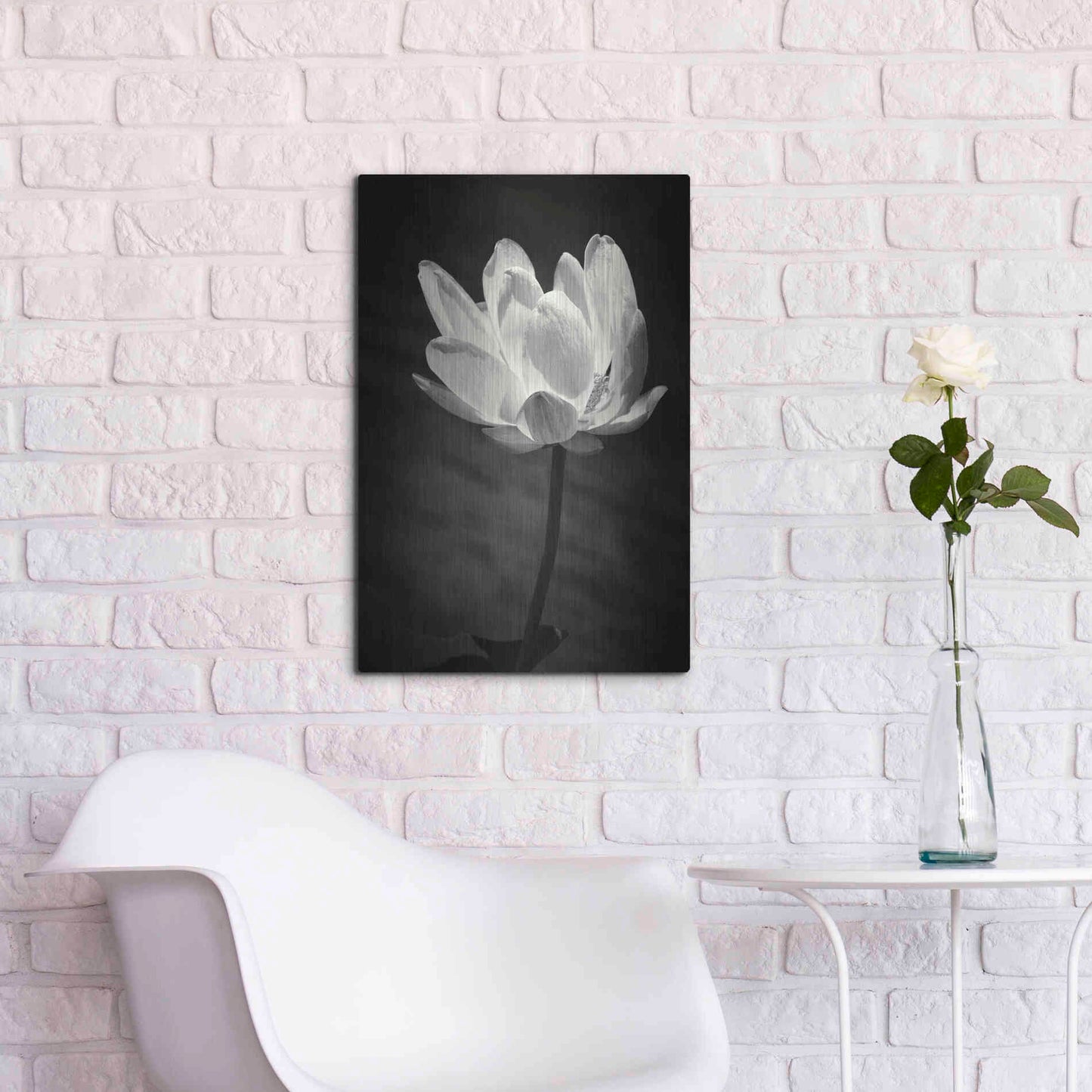 Luxe Metal Art 'Lotus Flower X' by Debra Van Swearingen, Metal Wall Art,16x24