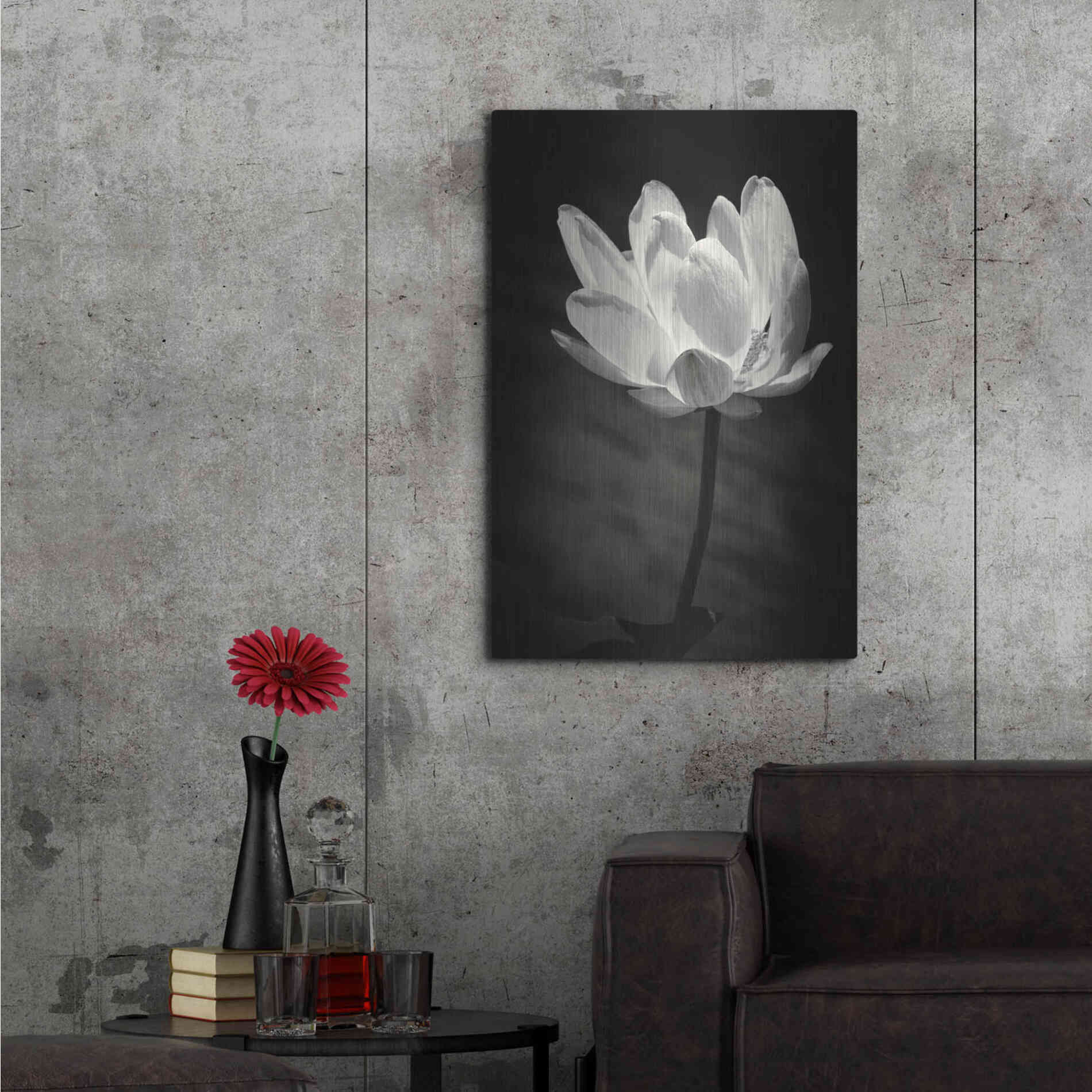 Luxe Metal Art 'Lotus Flower X' by Debra Van Swearingen, Metal Wall Art,24x36