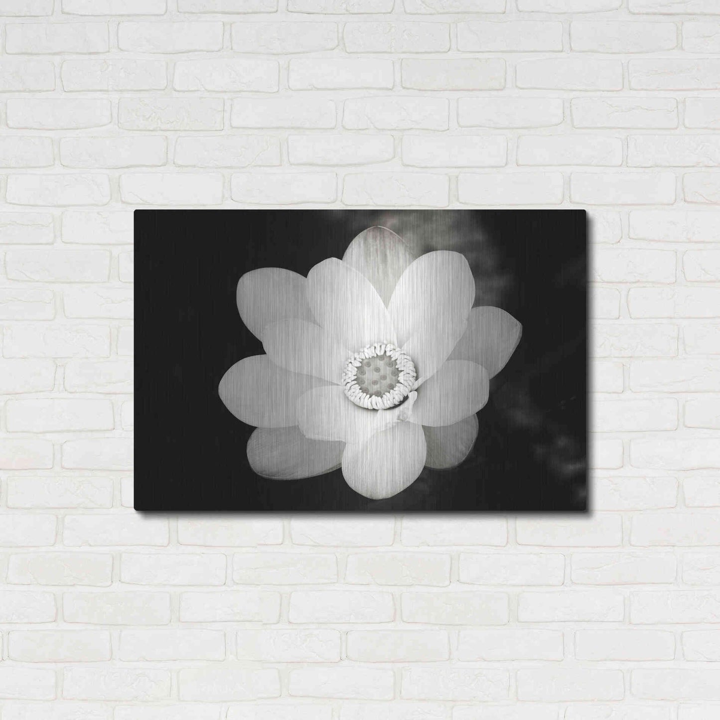 Luxe Metal Art 'Lotus Flower III' by Debra Van Swearingen, Metal Wall Art,36x24