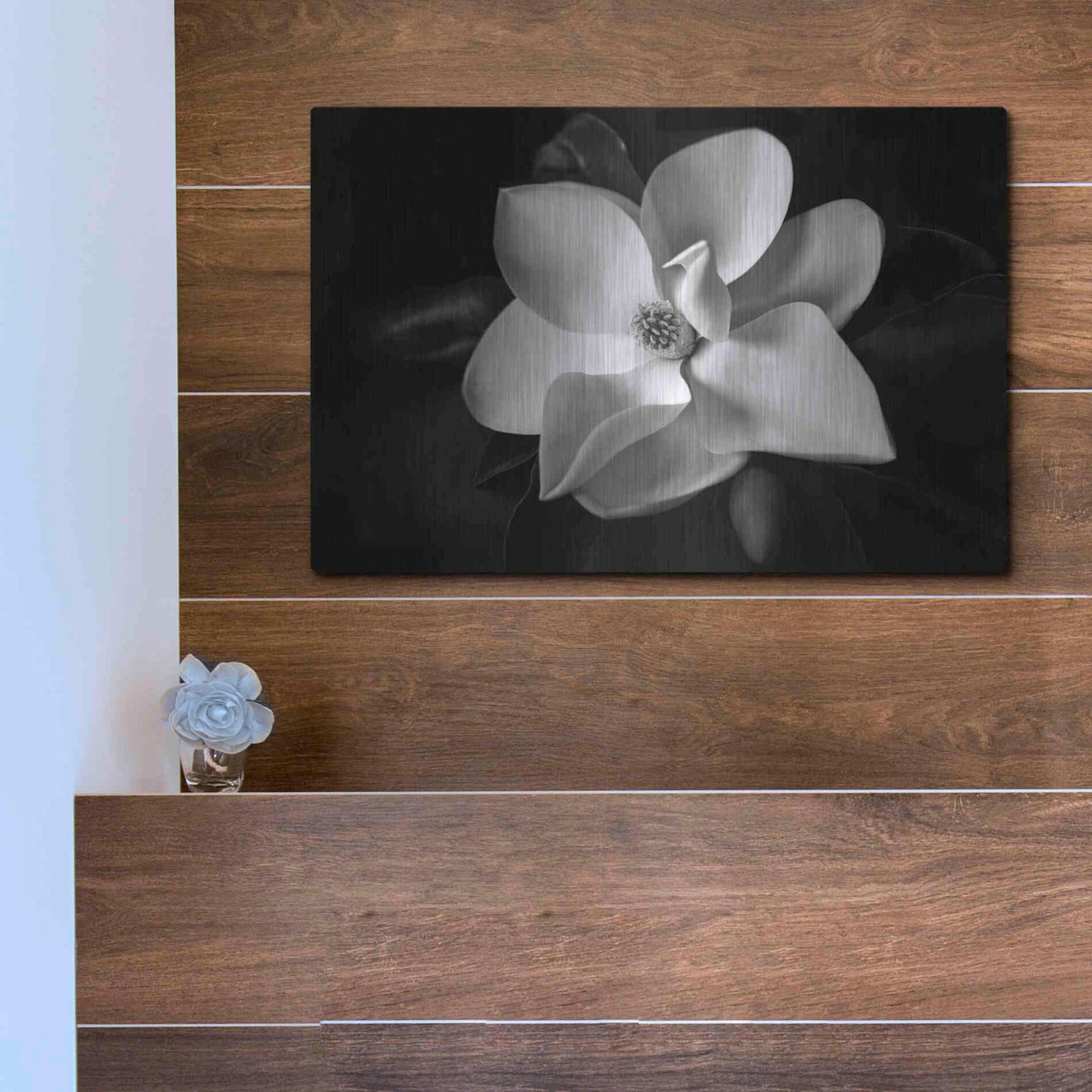 Luxe Metal Art 'SID14511_Magnolia' by Debra Van Swearingen, Metal Wall Art,16x12