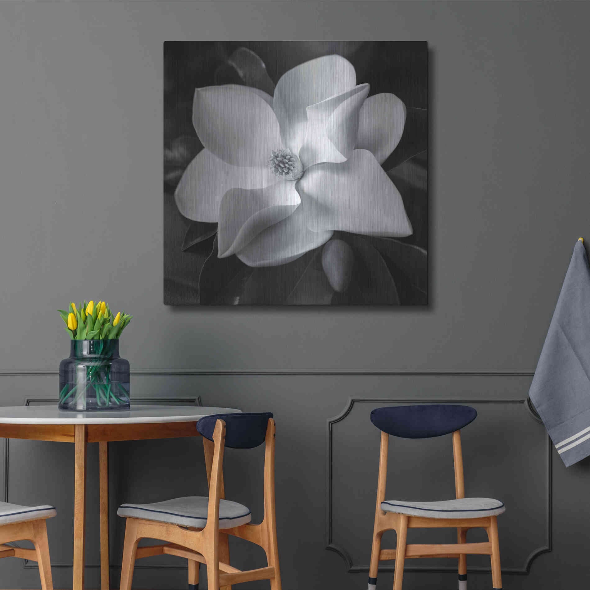 Luxe Metal Art 'Magnolia' by Debra Van Swearingen, Metal Wall Art,36x36