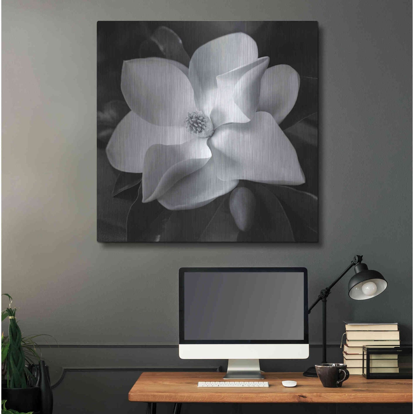 Luxe Metal Art 'Magnolia' by Debra Van Swearingen, Metal Wall Art,36x36