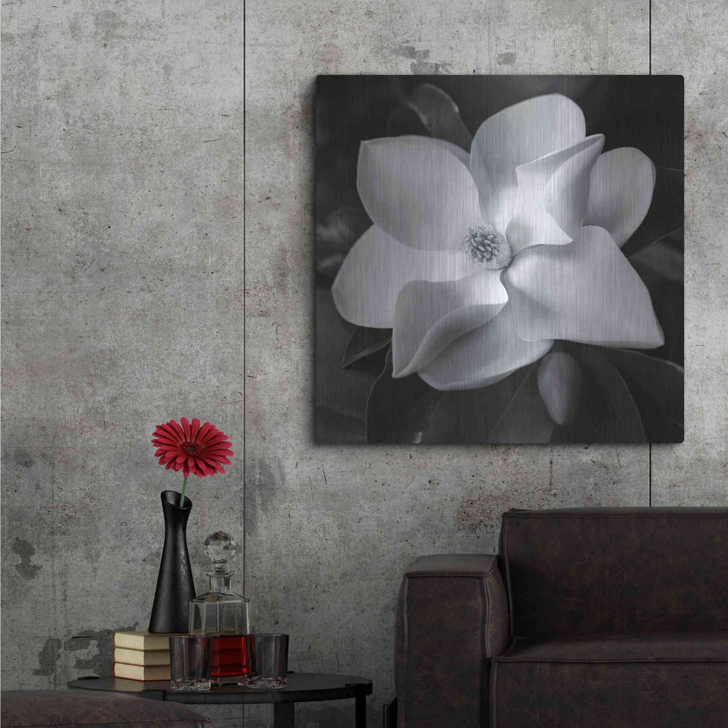 Luxe Metal Art 'Magnolia' by Debra Van Swearingen, Metal Wall Art,36x36