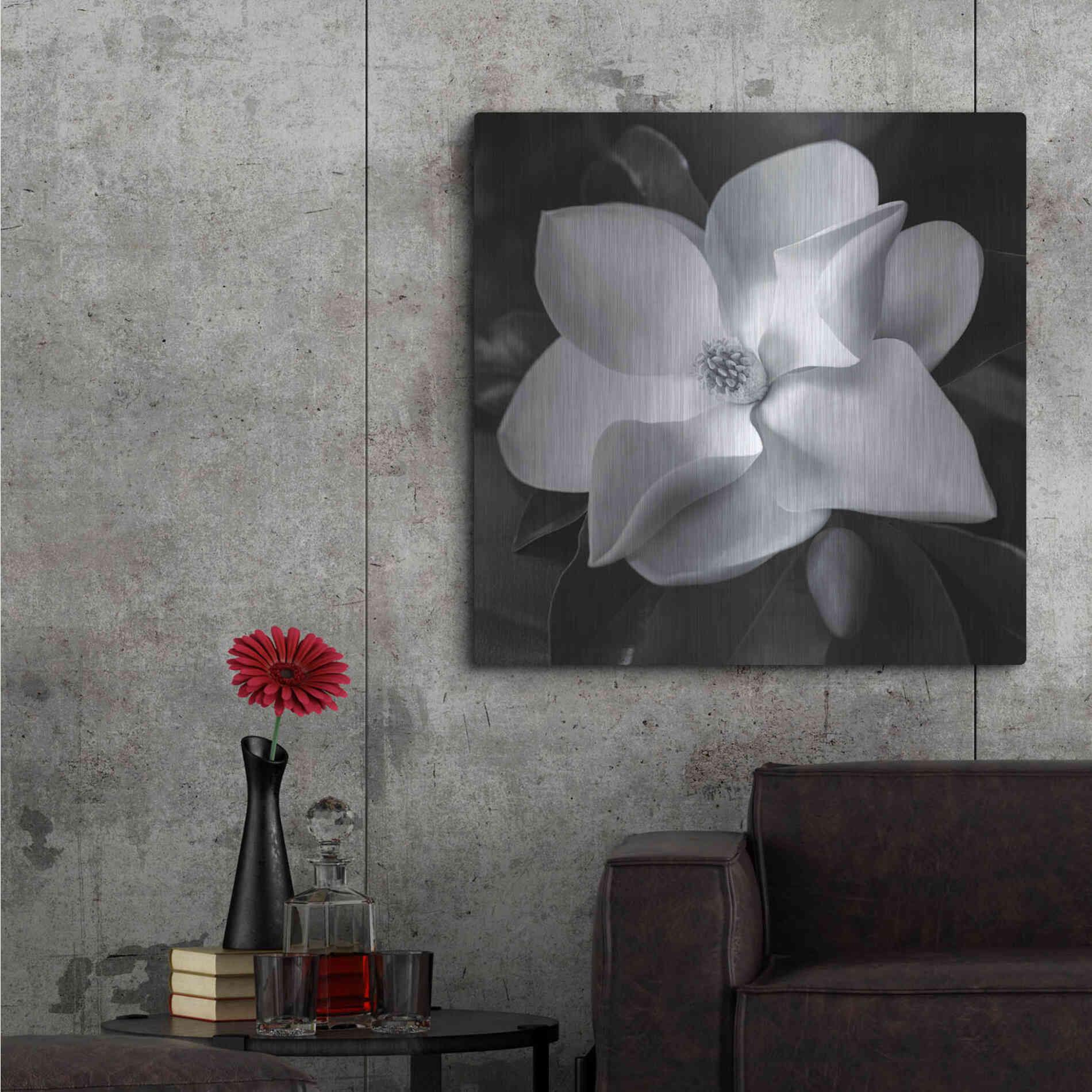 Luxe Metal Art 'Magnolia' by Debra Van Swearingen, Metal Wall Art,36x36