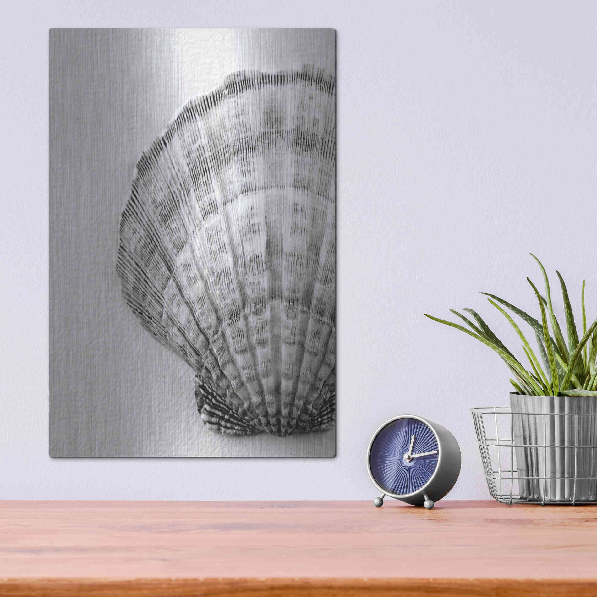 Luxe Metal Art 'On The Half Shell' by Debra Van Swearingen, Metal Wall Art,12x16