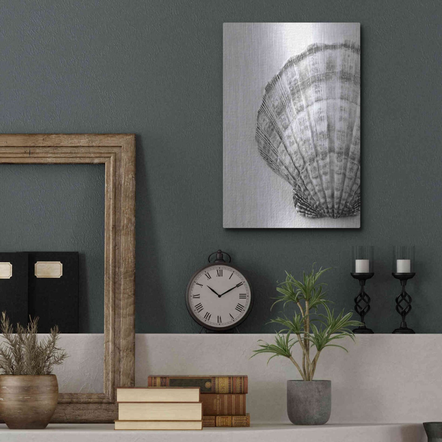 Luxe Metal Art 'On The Half Shell' by Debra Van Swearingen, Metal Wall Art,12x16