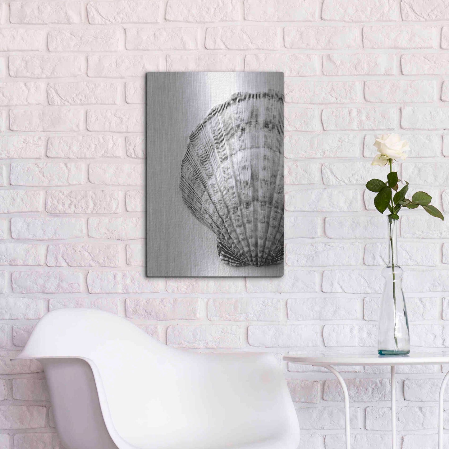 Luxe Metal Art 'On The Half Shell' by Debra Van Swearingen, Metal Wall Art,16x24