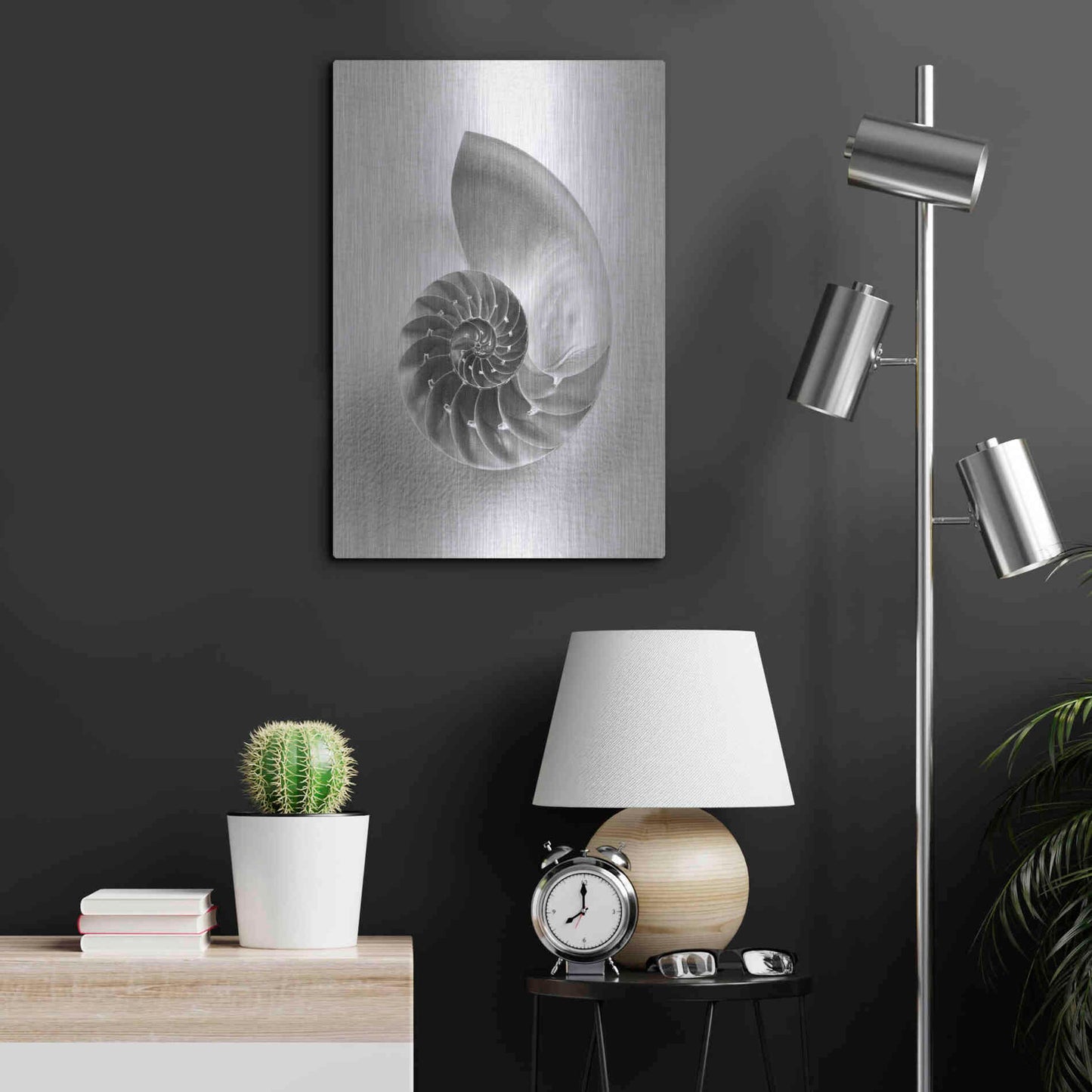Luxe Metal Art 'Nautilus 4' by Debra Van Swearingen, Metal Wall Art,16x24