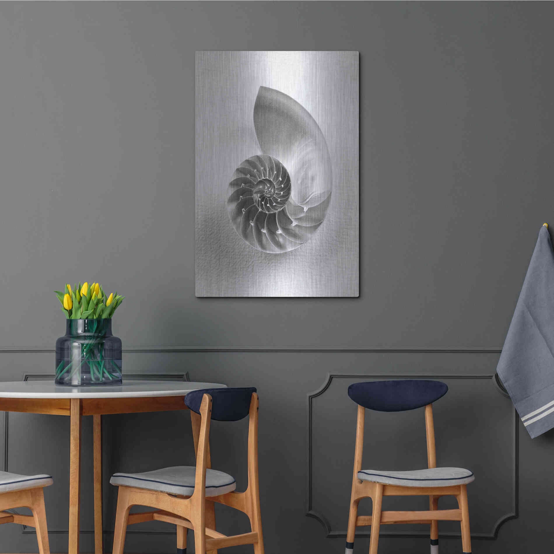 Luxe Metal Art 'Nautilus 4' by Debra Van Swearingen, Metal Wall Art,24x36