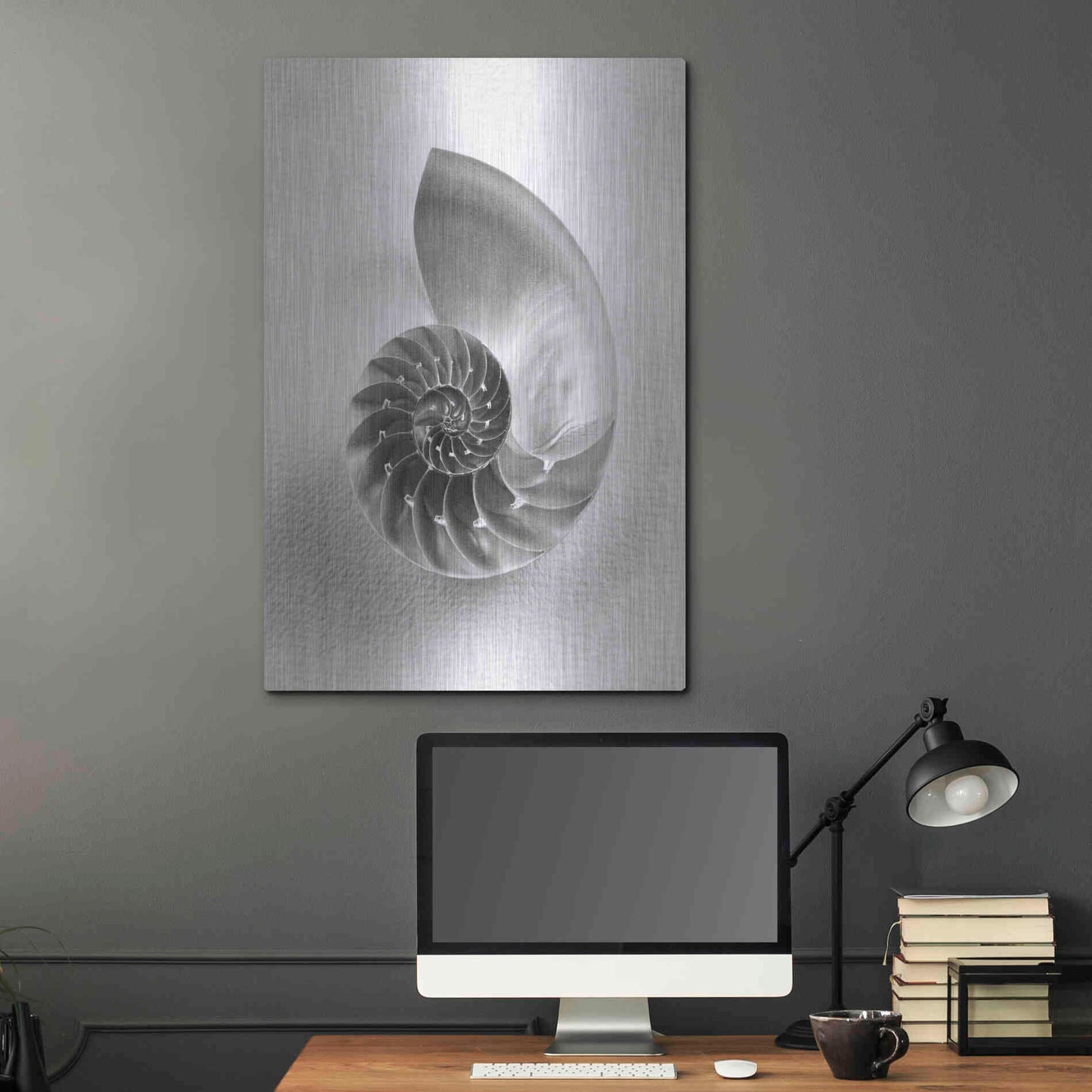 Luxe Metal Art 'Nautilus 4' by Debra Van Swearingen, Metal Wall Art,24x36