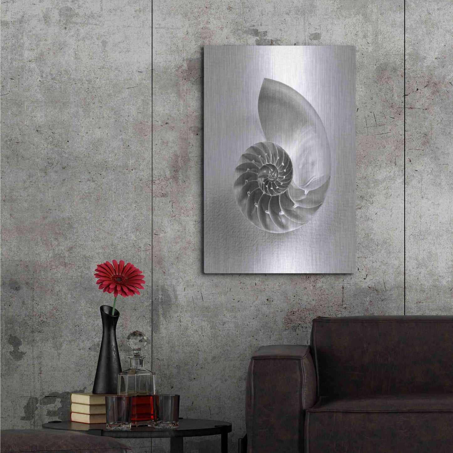 Luxe Metal Art 'Nautilus 4' by Debra Van Swearingen, Metal Wall Art,24x36