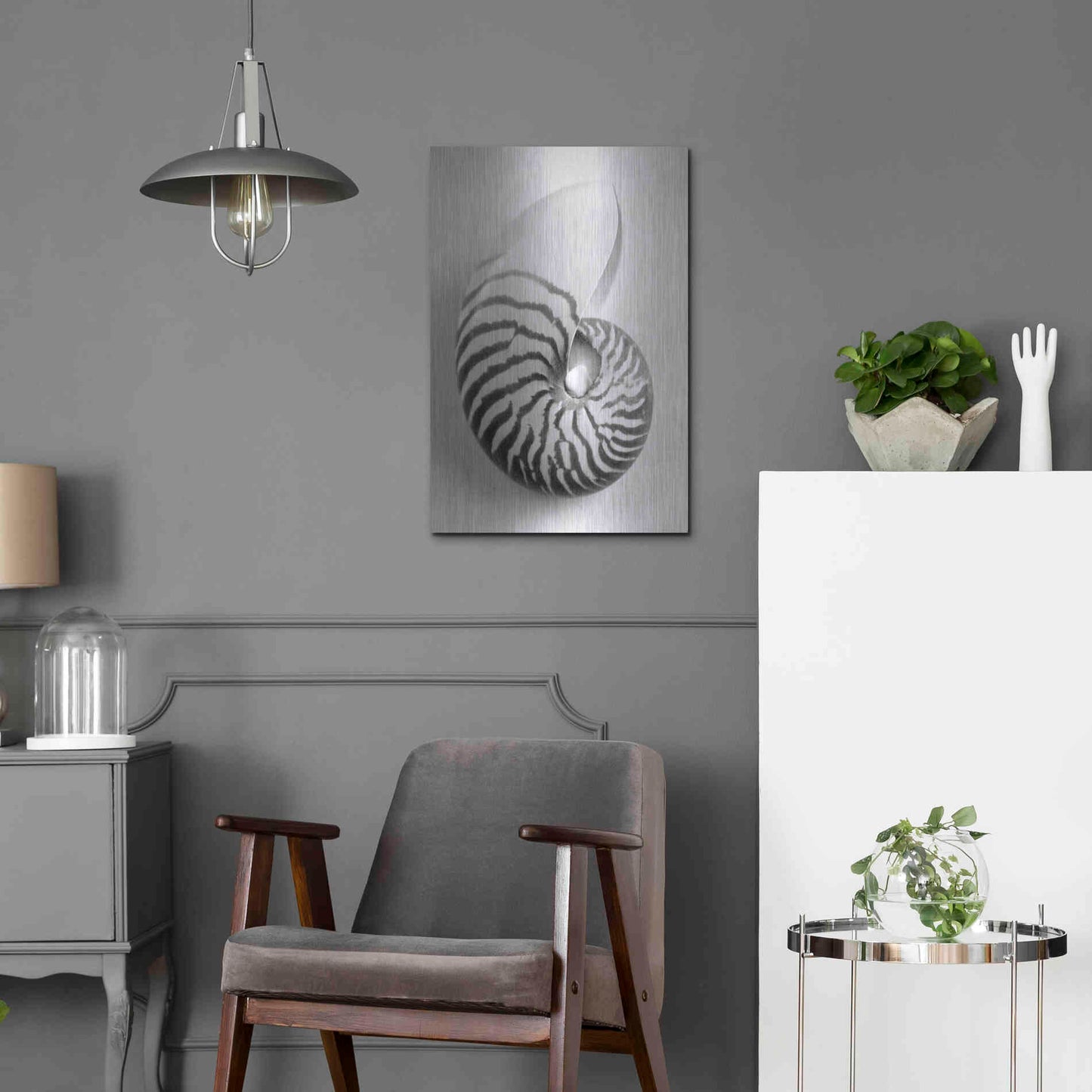 Luxe Metal Art 'Nautilus 2' by Debra Van Swearingen, Metal Wall Art,16x24