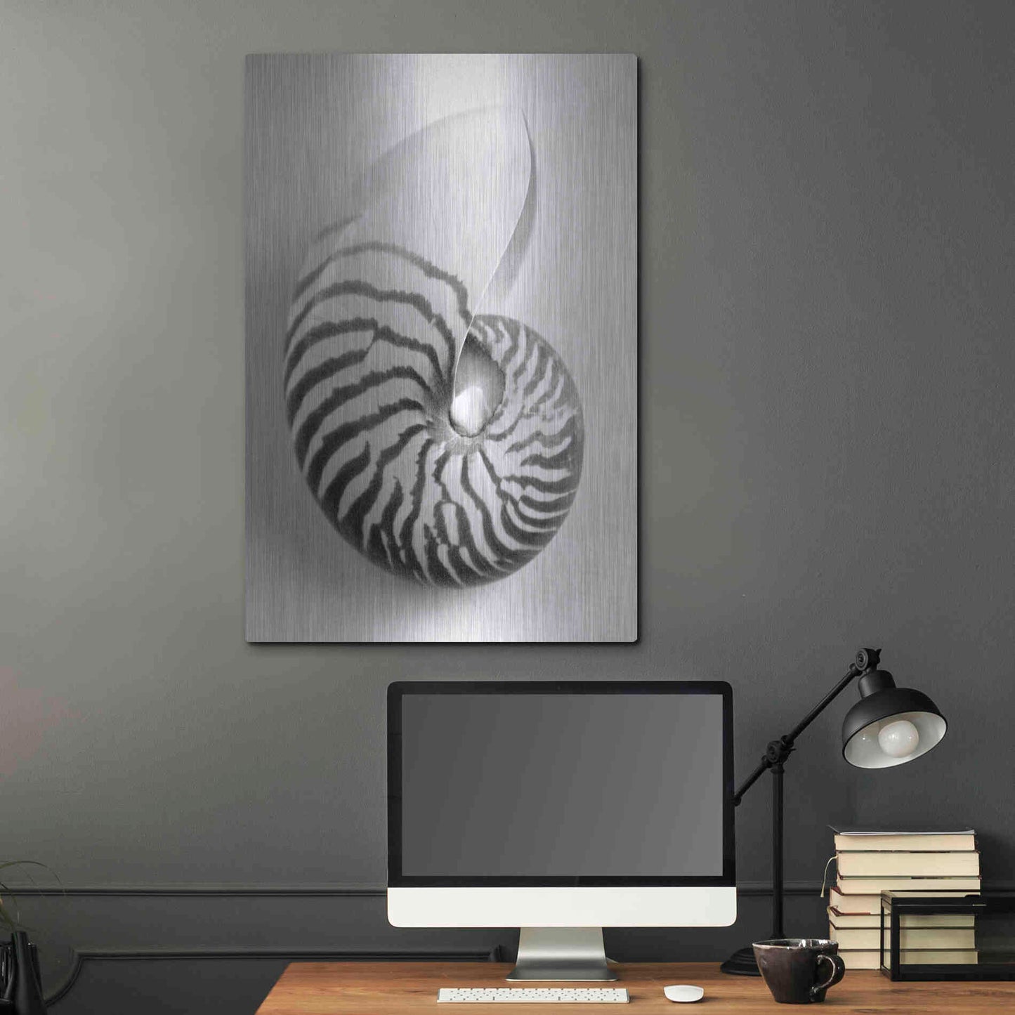 Luxe Metal Art 'Nautilus 2' by Debra Van Swearingen, Metal Wall Art,24x36