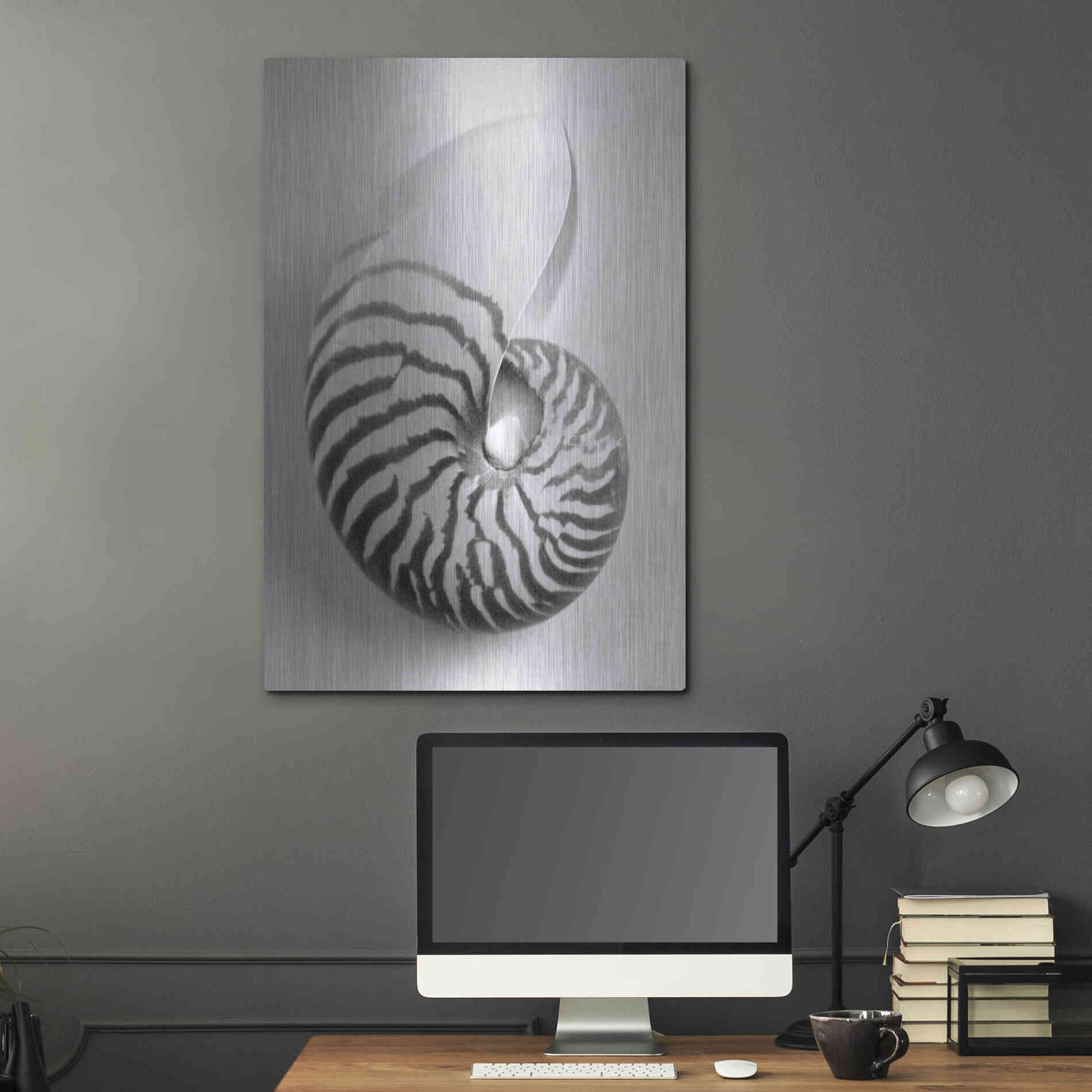 Luxe Metal Art 'Nautilus 2' by Debra Van Swearingen, Metal Wall Art,24x36