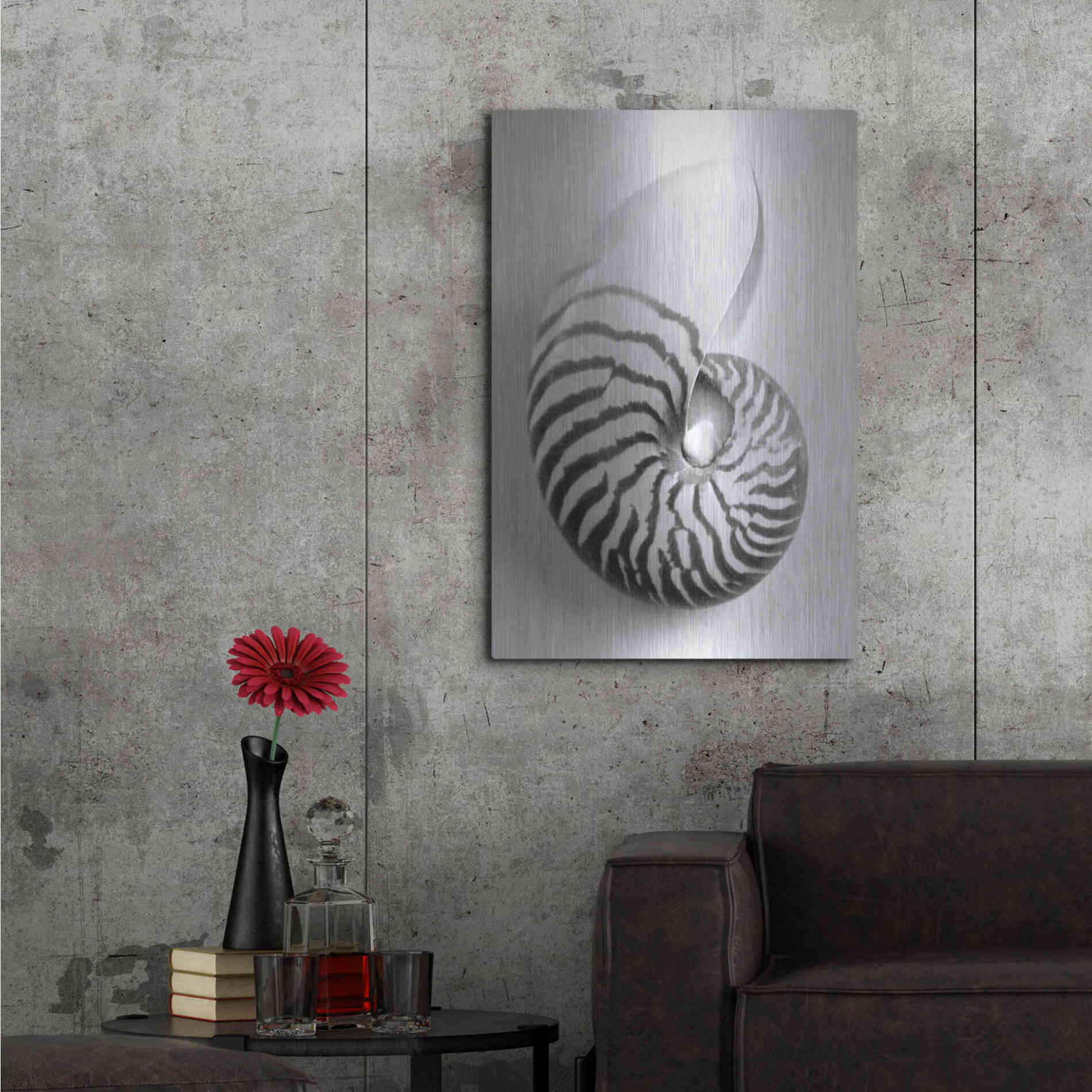 Luxe Metal Art 'Nautilus 2' by Debra Van Swearingen, Metal Wall Art,24x36