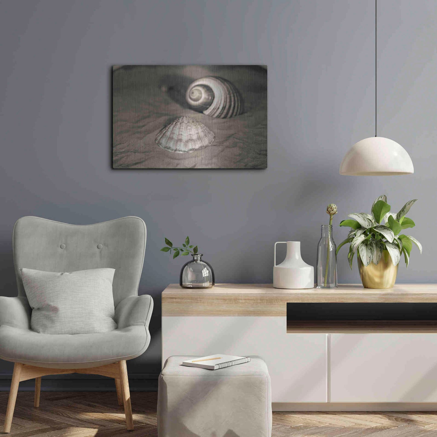 Luxe Metal Art 'Scallop Tonna' by Debra Van Swearingen, Metal Wall Art,24x16