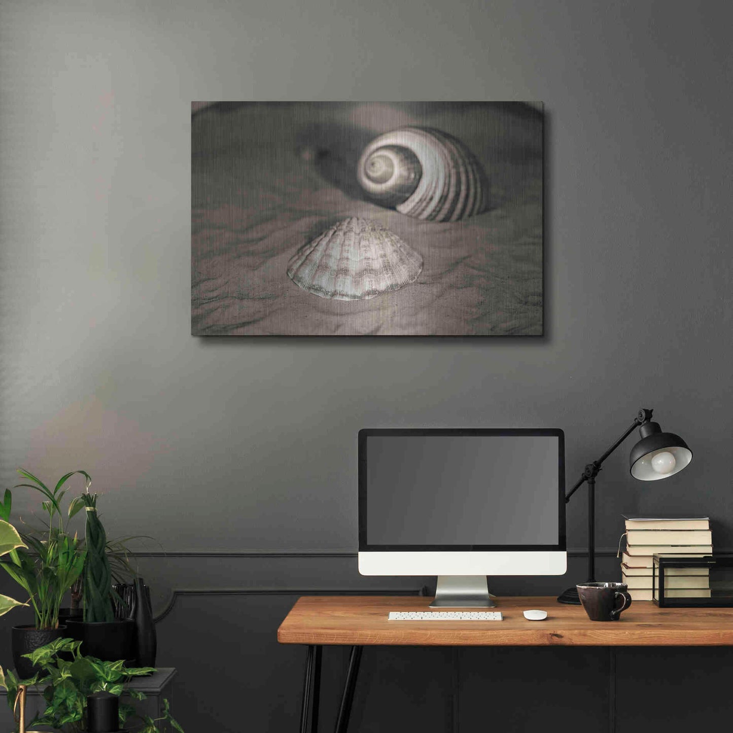 Luxe Metal Art 'Scallop Tonna' by Debra Van Swearingen, Metal Wall Art,36x24
